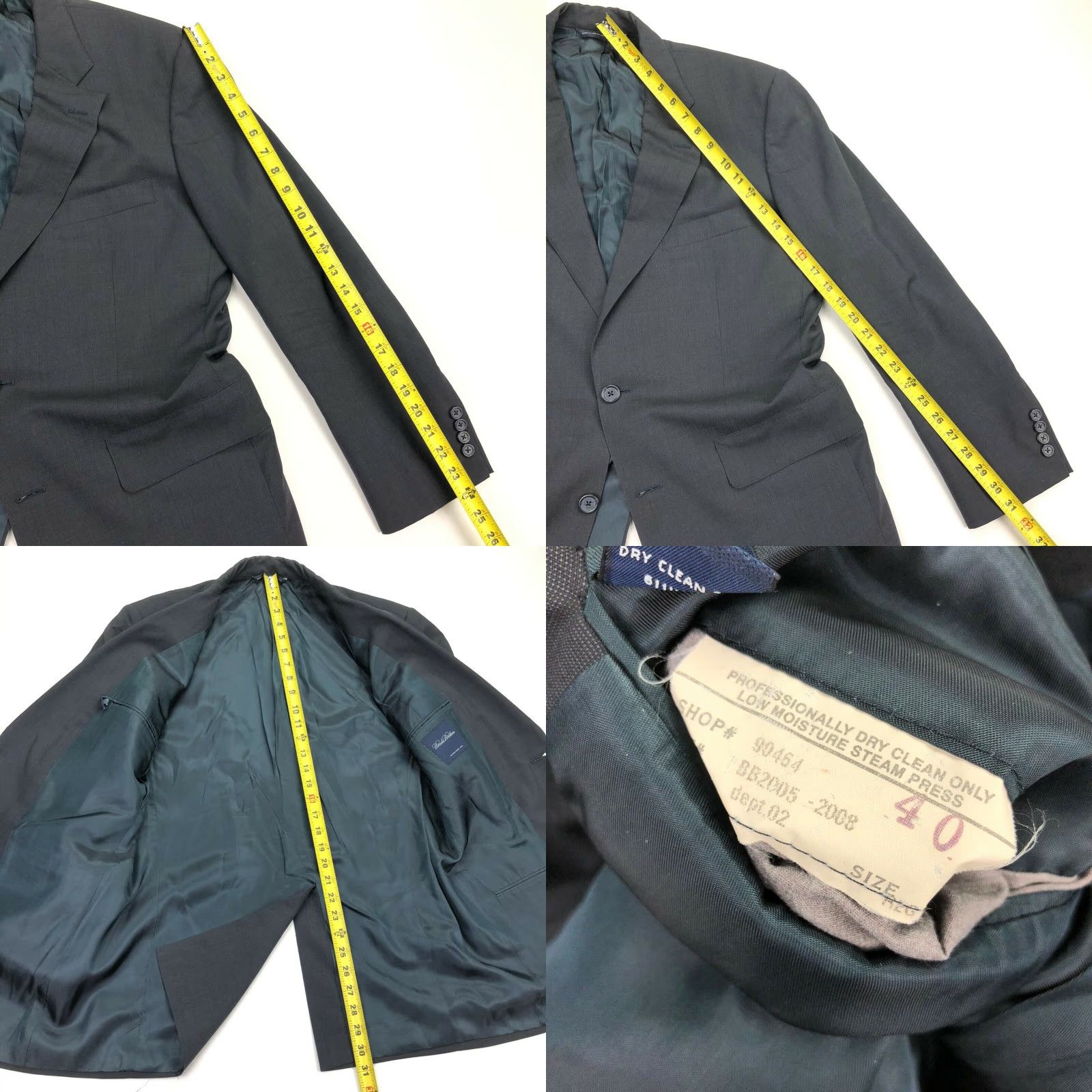 Brooks Brothers Brooks Brothers Men's Blazer 2-Button Gray Wool 40R Regular Size 40R - 8 Thumbnail