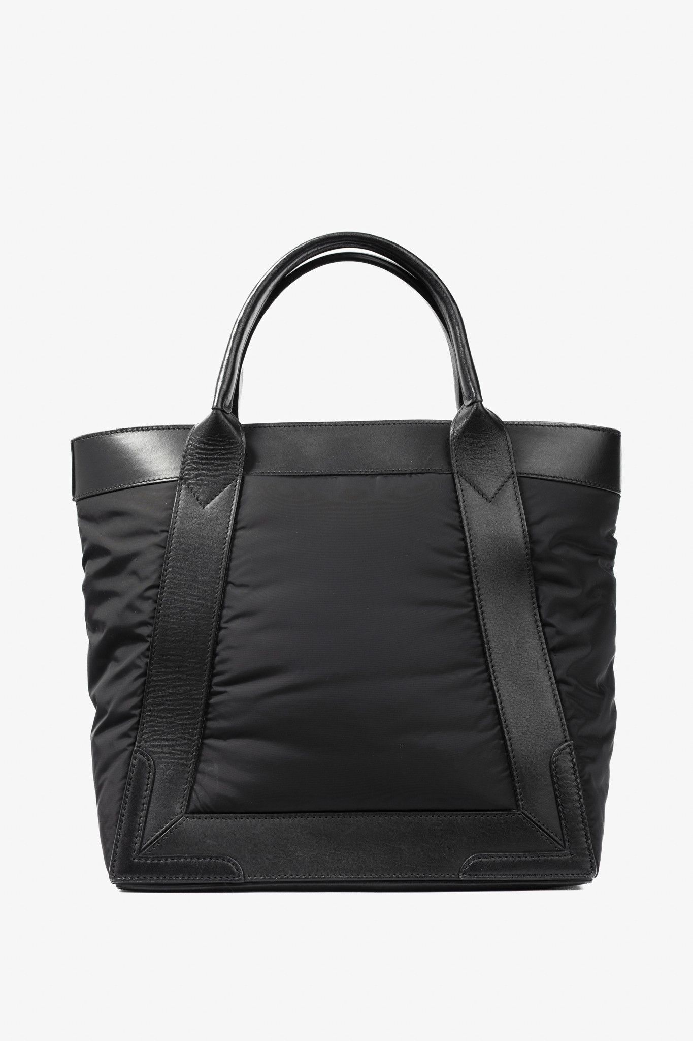 Balenciaga Balenciaga Cabas S Black Wadded Nylon & Calfskin Tote Bag Size ONE SIZE - 4 Thumbnail