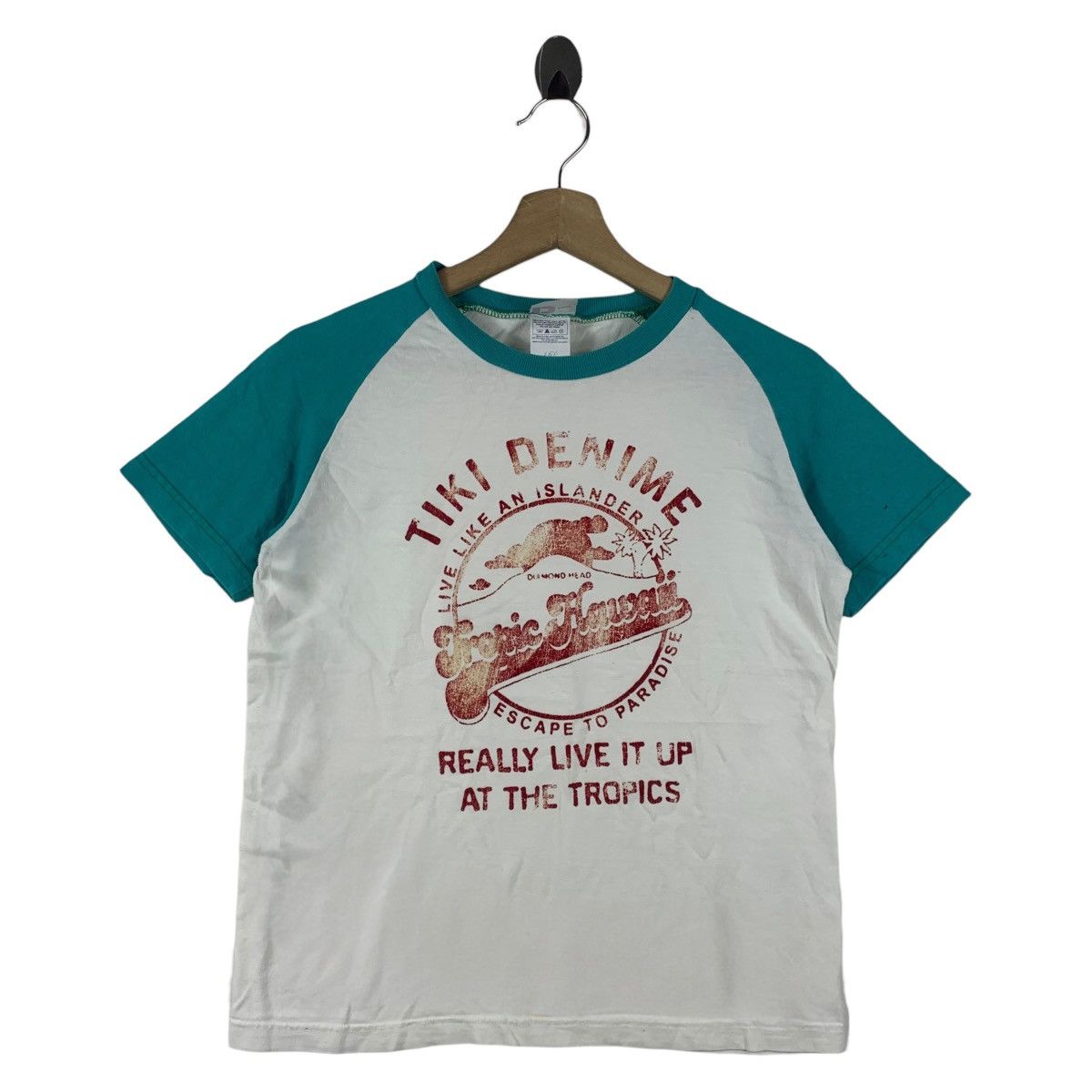 Denime × Japanese Brand DENIME tiki denime spellout distressed tee Size US S / EU 44-46 / 1 - 1 Thumbnail