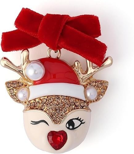 Betsey Johnson Betsey Johnson Holiday Christmas Santa Baby Reindeer Brooch Size ONE SIZE - 1 Thumbnail