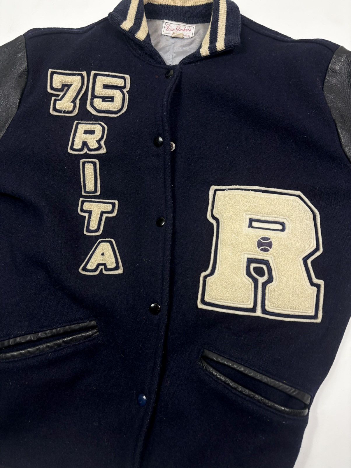 Unsound Rags × Vintage 1975 Van Ginkels “Rita Roosevelt” Varsity Letterman Jacket Size US L / EU 52-54 / 3 - 2 Thumbnail