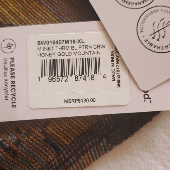 Vintage Smartwool Intraknit Thermal CRW Honey Gold Mountain Long Slv Size US XL / EU 56 / 4 - 9 Thumbnail
