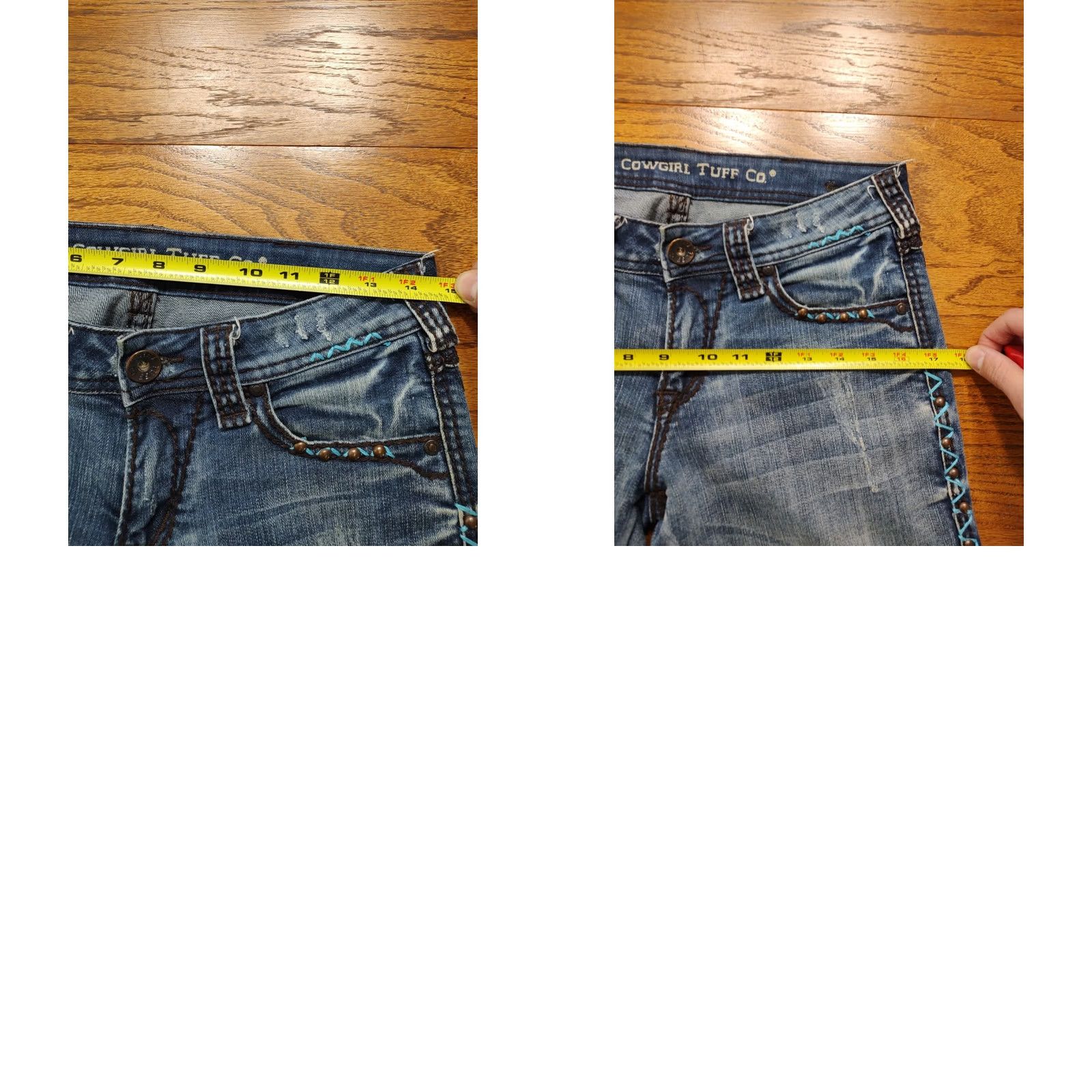 Denime Cowgirl Tuff Womens Embroidered Capri Jeans Tag 26 Denim Western Size 26" / US 2 / IT 38 - 9 Thumbnail