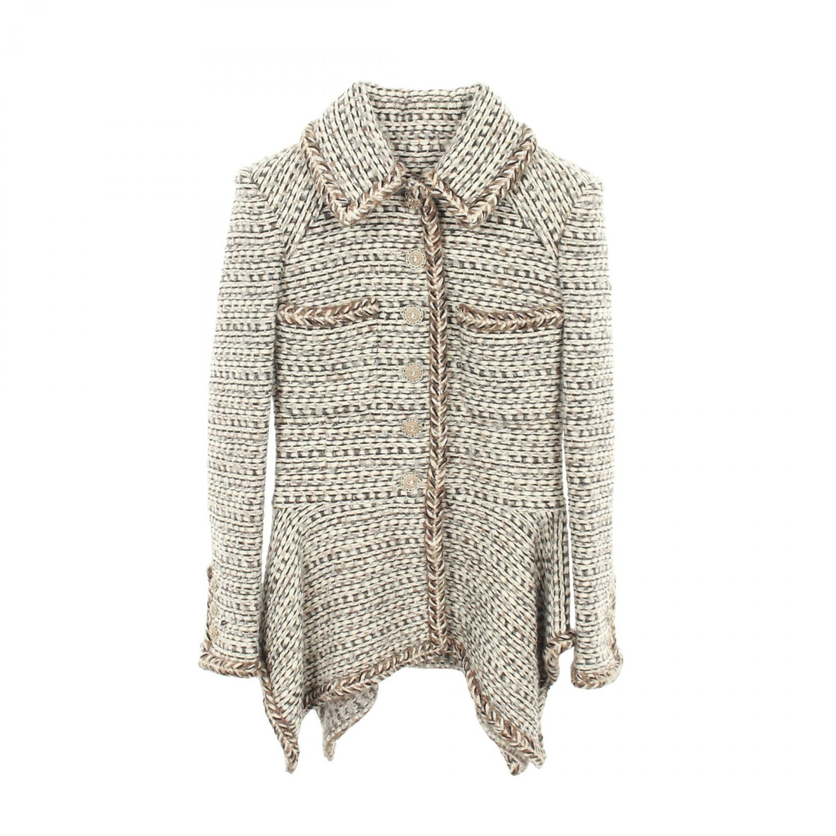 Chanel Chanel Chanel Wool Cashmere Alpaca Coat Textile Outerwear P59951V45402 DUTY FREE for USA Size ONE SIZE - 1 Thumbnail
