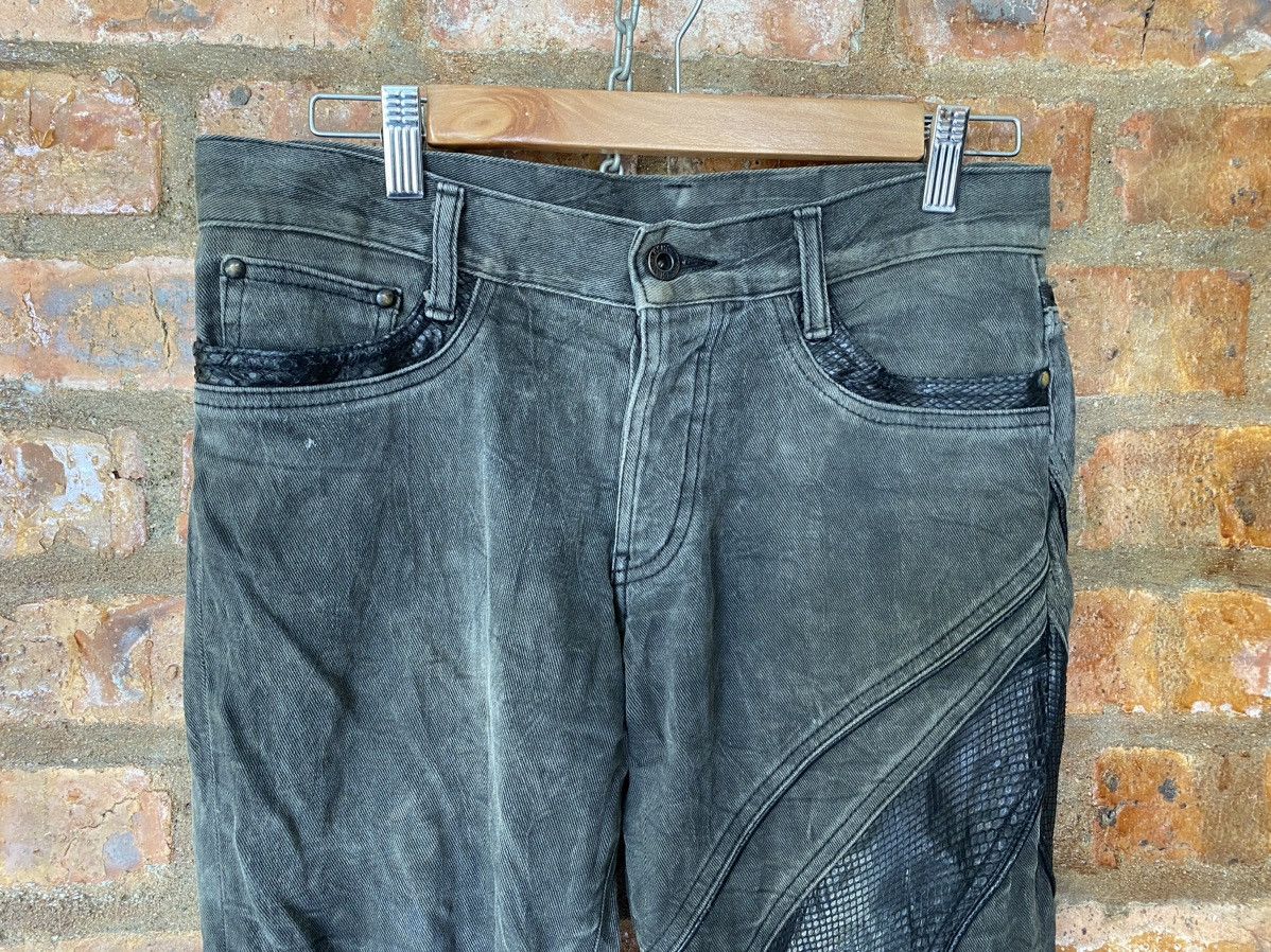 5351 POUR LES HOMMES Vtg 5351 Pour Les Hommes Snake leather flare wash pants Size US 31 - 4 Thumbnail