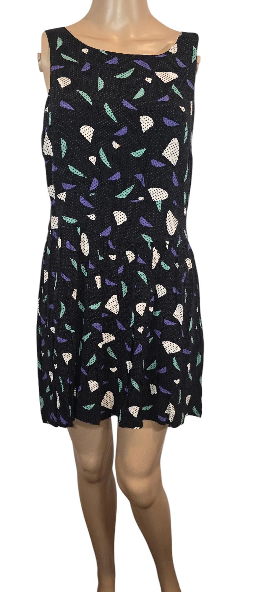 Designer Chic Black Floral Print Dress by Goodfellow & Co Size L / US 10 / IT 46 - 1 Thumbnail