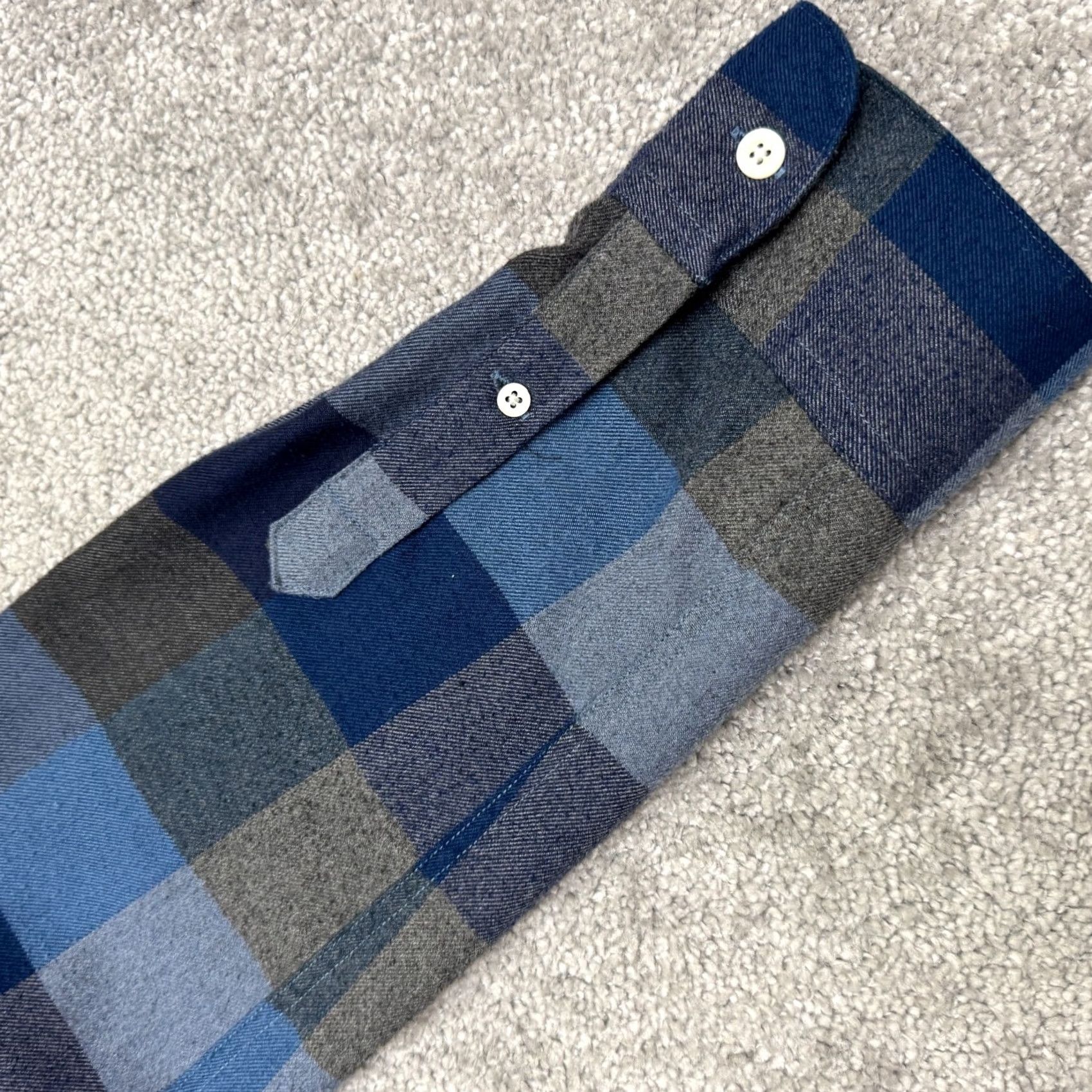 Vintage 7 Diamonds Shirt Mens Medium Blue Gray Buffalo Plaid Flannel Button Down Casual Workwear Western Size US M / EU 48-50 / 2 - 6 Thumbnail
