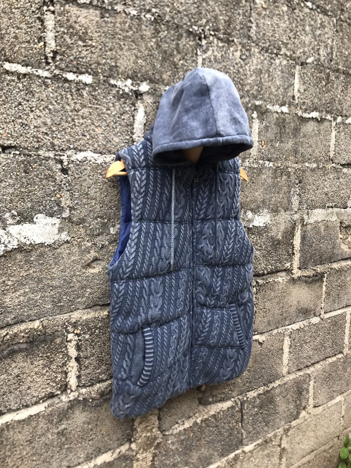 Indigo × Japanese Brand 🔥Real Masters Knit Puffer Hoodie Indigo Vest Size US M / EU 48-50 / 2 - 2 Thumbnail