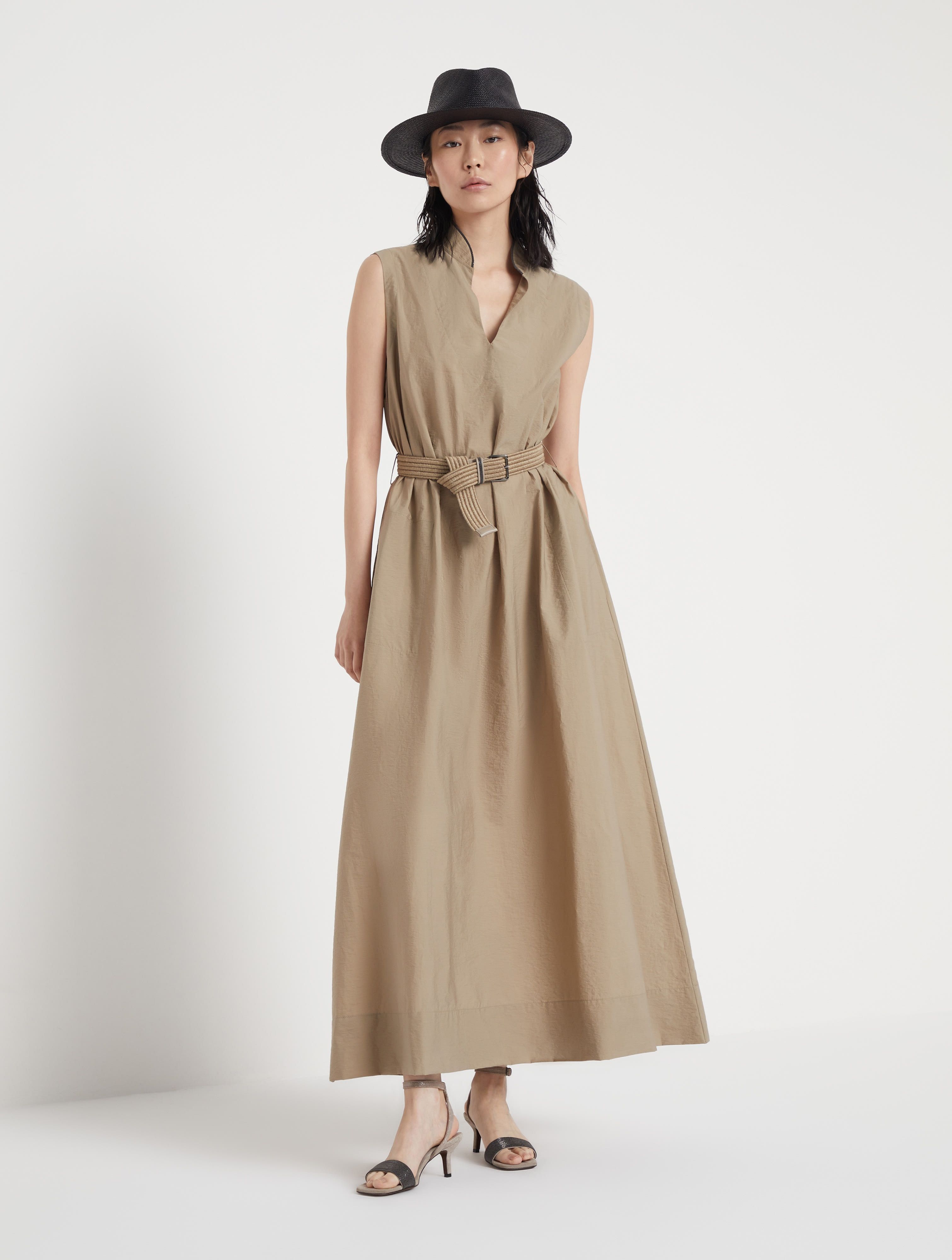 Brunello Cucinelli o1la1rc1a0425 Denim Dress in Almond Beige Size L / US 10 / IT 46 - 2 Thumbnail