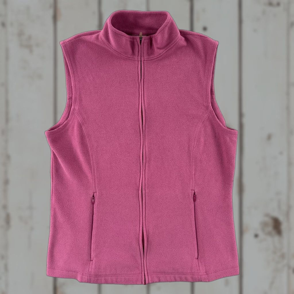Vintage L.L. Bean Women’s Small Reg Pink Full Zip Fleece Vest Shirt Size S / US 4 / IT 40 - 1 Thumbnail