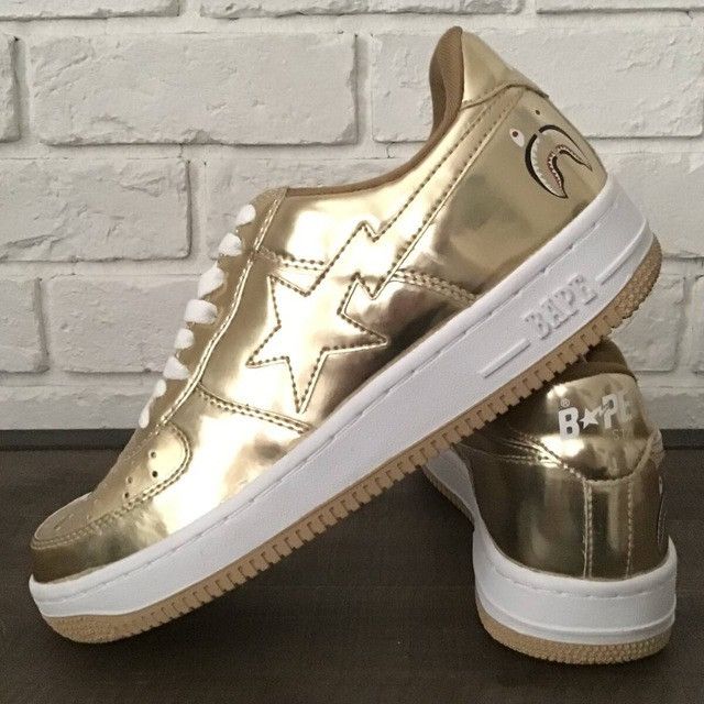 Bape × Nigo 2010 Shark Gold Foil BAPE STA Sneakers a bathing ape NIGO Size US 9 / EU 42 - 1 Thumbnail