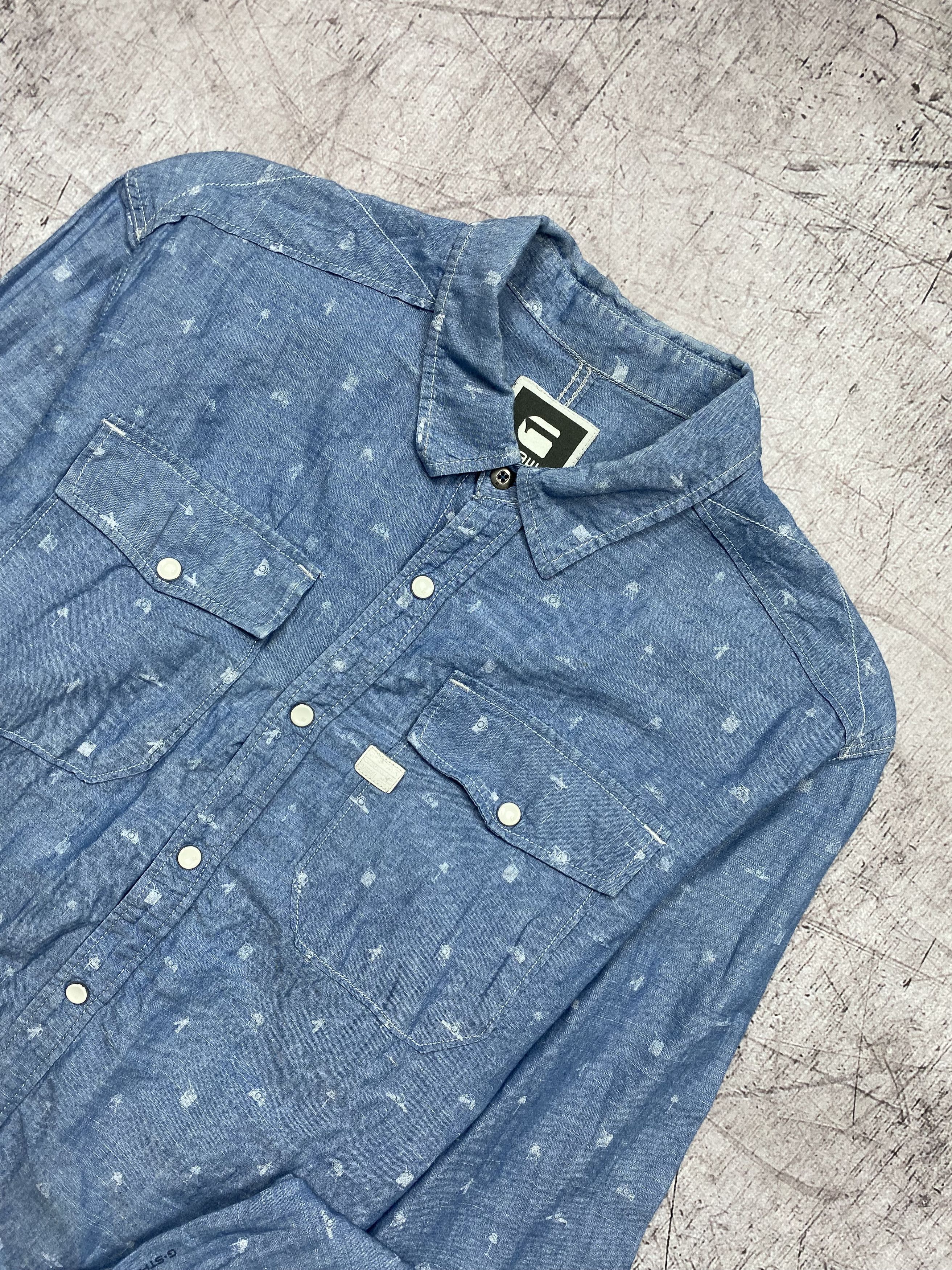 G-Star G Star Raw Vintage Mens Long Sleeve Shirt y2k Size US XL / EU 56 / 4 - 2 Thumbnail