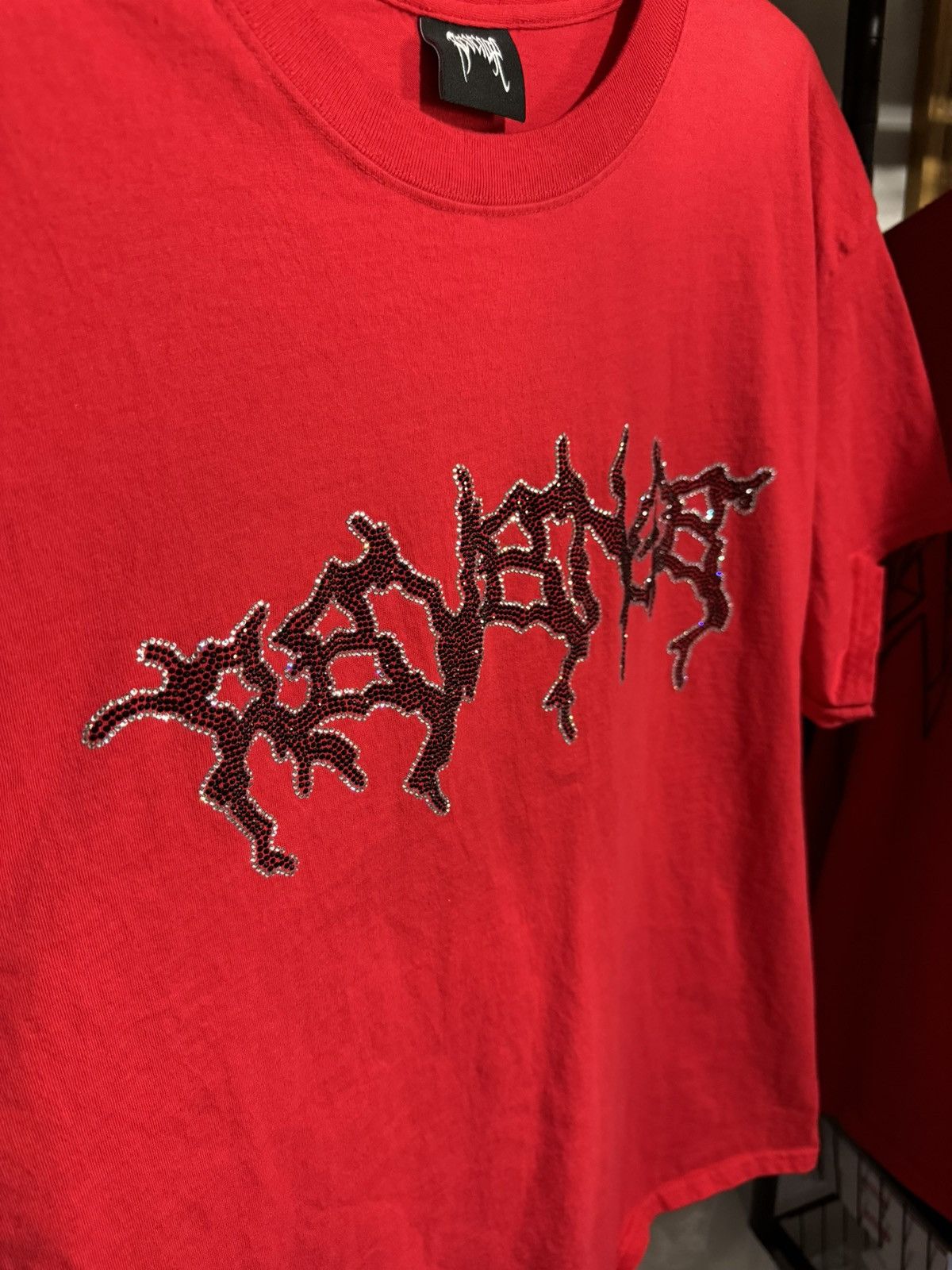 Revenge Revenge Rhinestone Lightning Tee Red XL Size US XL / EU 56 / 4 - 2 Thumbnail