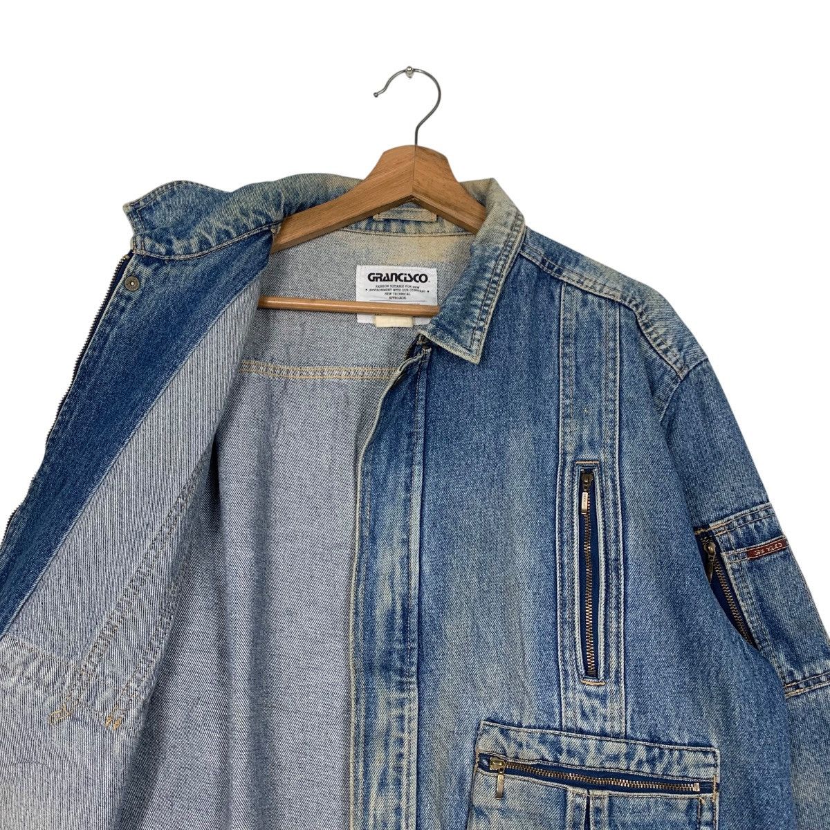 Japan Rags Vintage 90's GRANCISCO Washed Blue Denim Jacket #2733-C123 Size US L / EU 52-54 / 3 - 10 Thumbnail