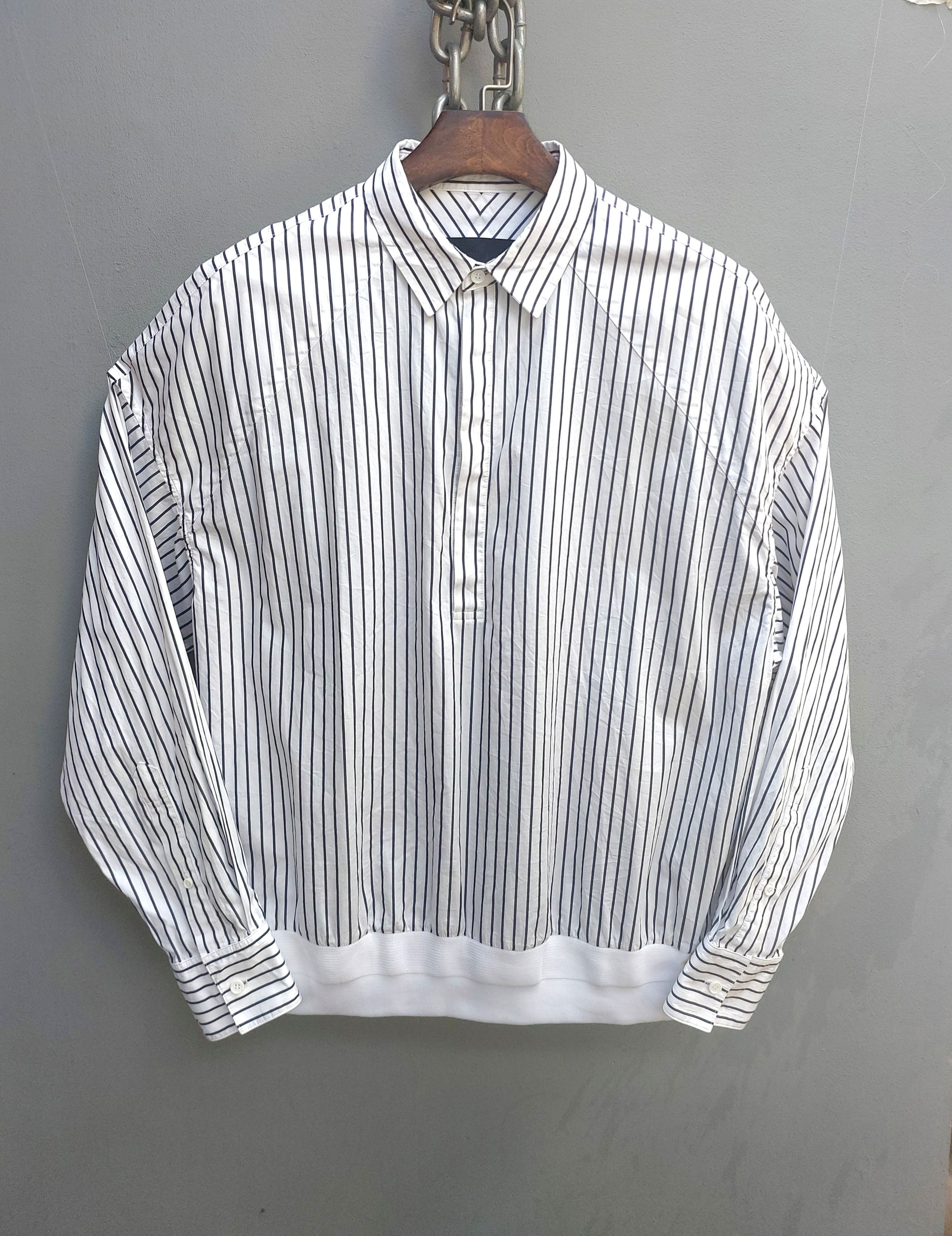 Juun.J Juun.J Oversized Pinstripe Popover Shirt Size US S / EU 44-46 / 1 - 2 Thumbnail