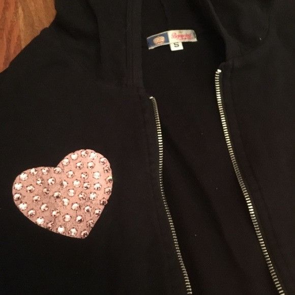 Other Bejeweled Rhinestone Heart zip hoodie sweatshirt Size S / US 4 / IT 40 - 3 Thumbnail