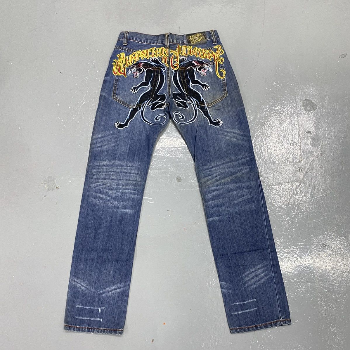Christian Audigier Vintage Christian Audigier Y2K Jeans Ed Hardy Jacket Flare Size US 32 / EU 48 - 2 Thumbnail