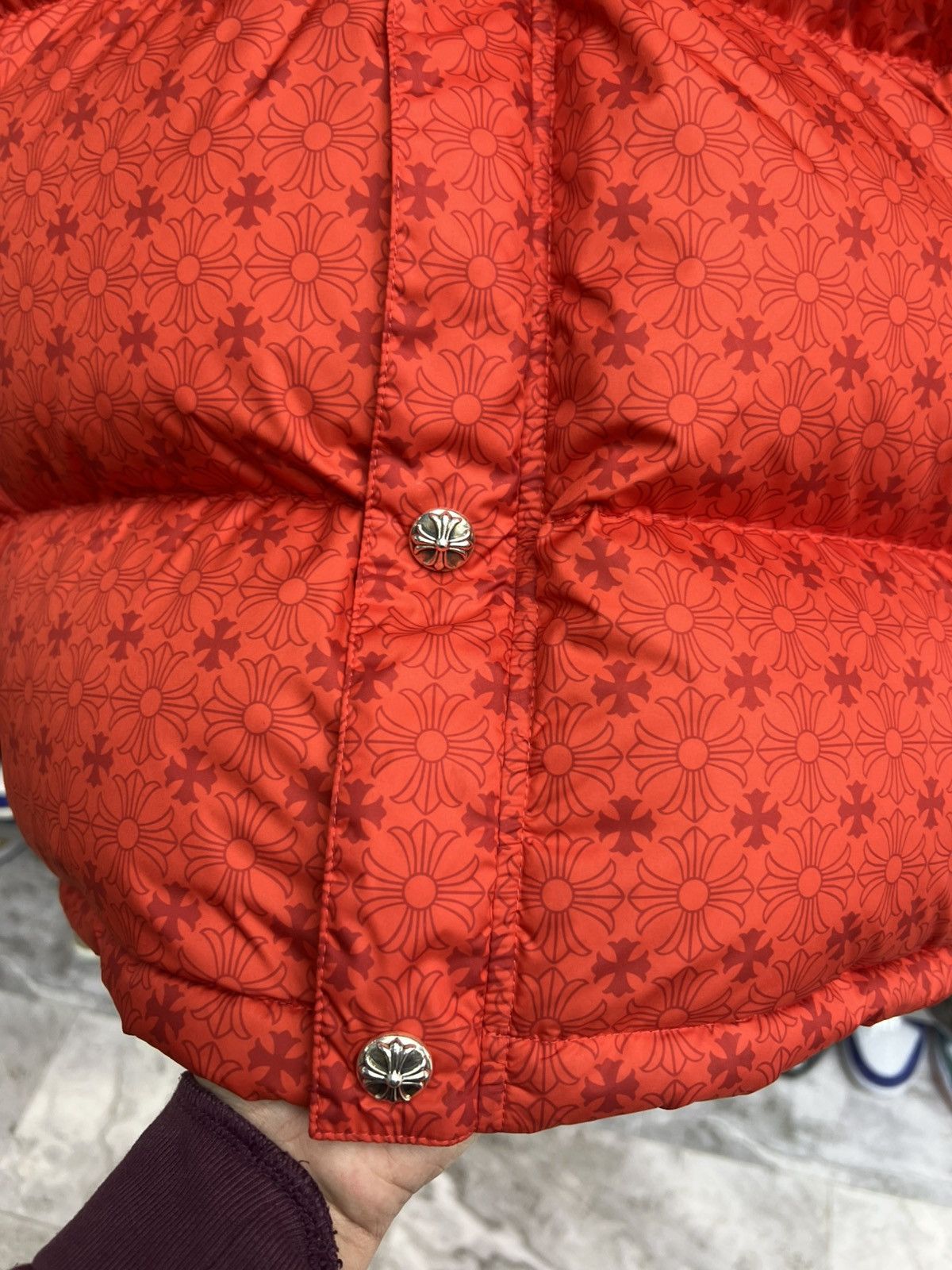 Chrome Hearts Chrome Hearts Red Monogram Cross Pattern Puffer Down Jacket Size US XL / EU 56 / 4 - 9 Thumbnail