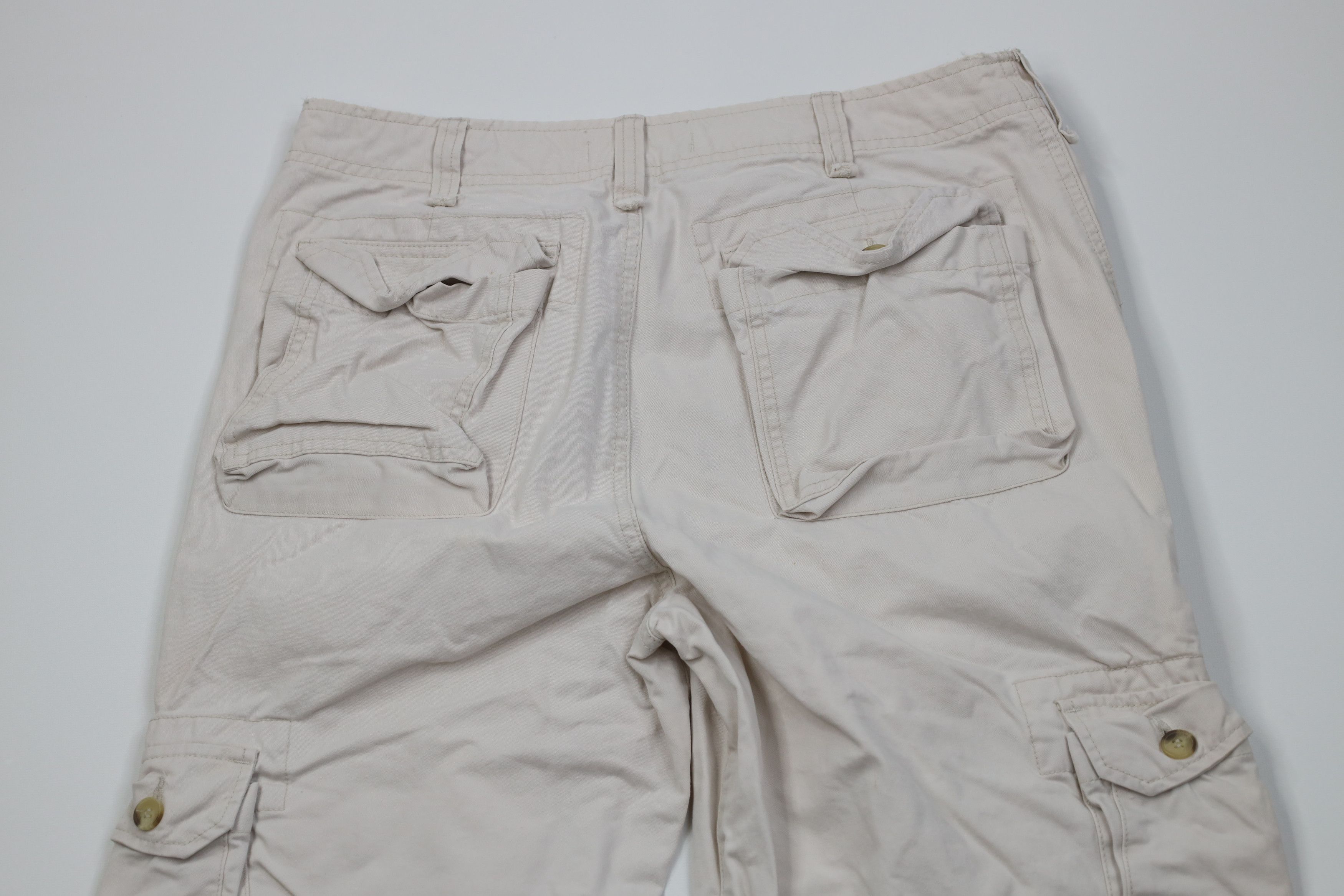 Vintage Vintage 90s Y2K Streetwear Fly Wide Leg Cargo Pants Beige Size US 32 / EU 48 - 11 Thumbnail