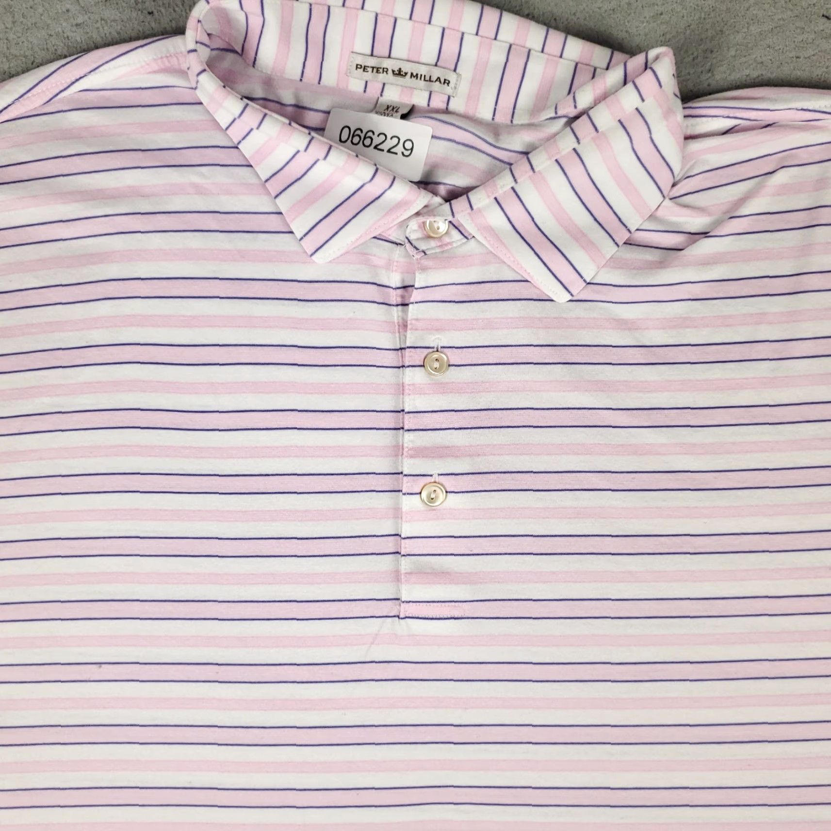 Peter Millar Peter Millar Polo Shirt Mens 2XL Pink Striped Cotton Golf Casual Short Sleeve Size US XXL / EU 58 / 5 - 2 Thumbnail