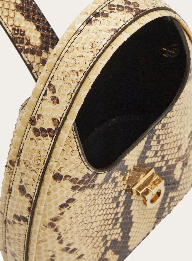 Salvatore Ferragamo o1s1rm0924 Size: OS / Leather Mini Hobo Bag in Python Size ONE SIZE - 4 Thumbnail