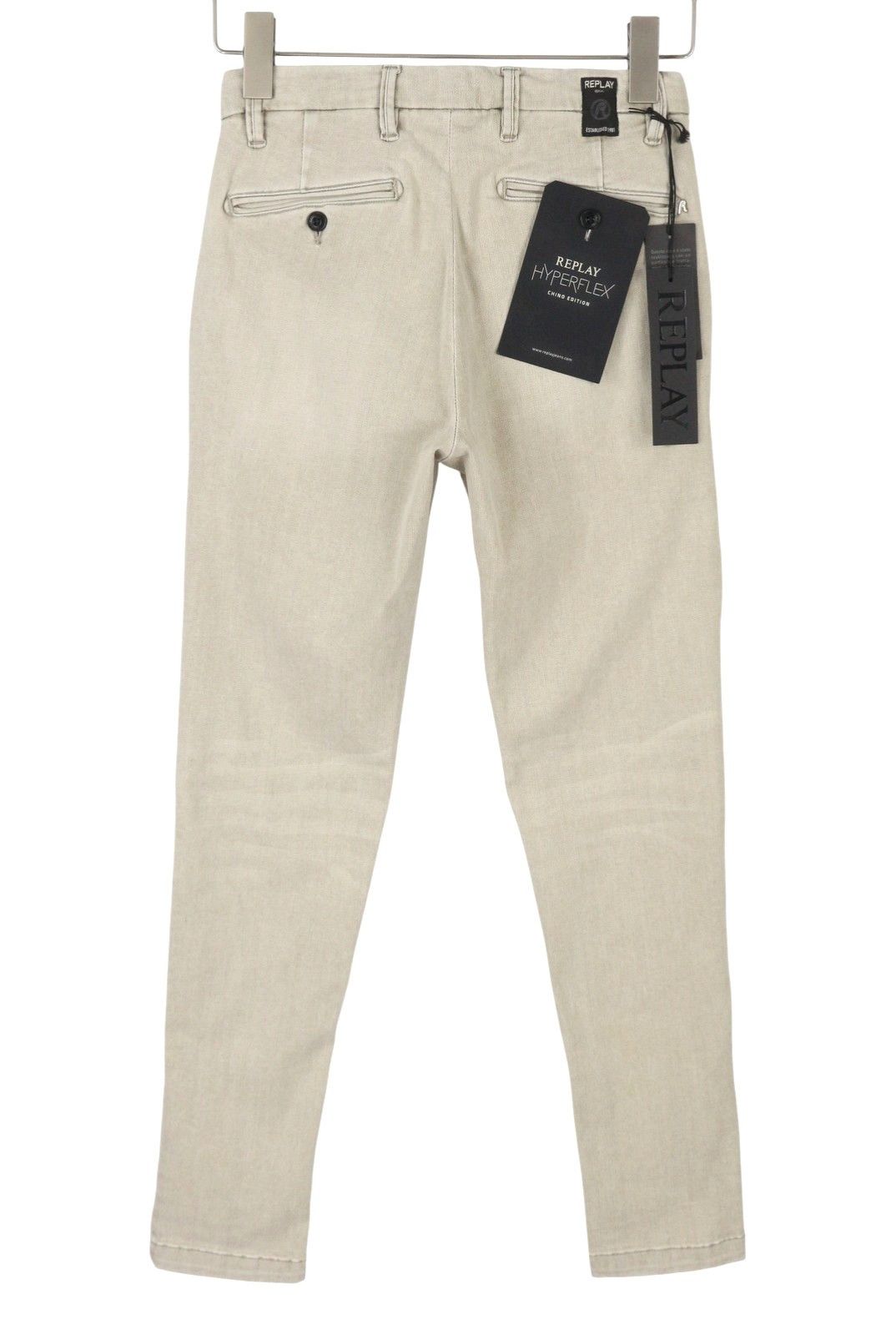 Replay LEHOEN HEPERFLEX W27 Beige Faded Slim Chino Trousers 89068 Size US 27 - 4 Thumbnail