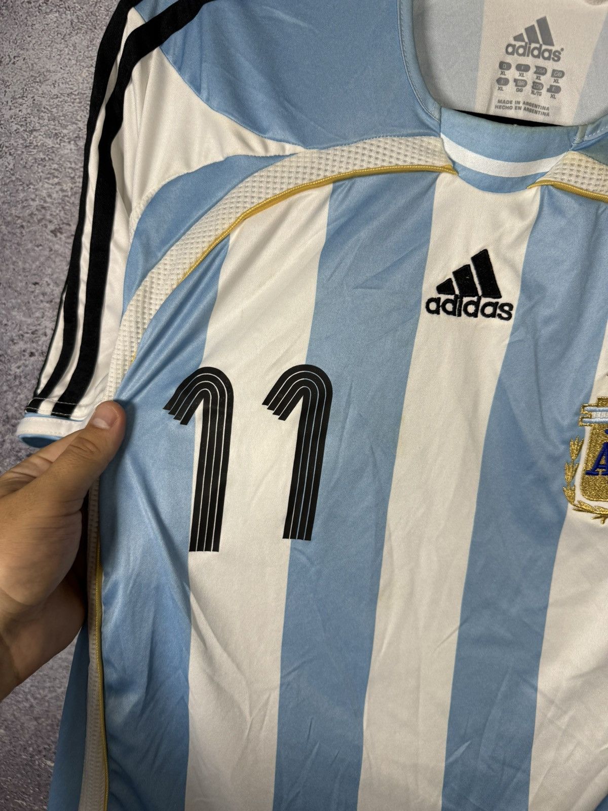 Adidas TEVEZ Argentina National Team 2006 Adidas Soccer Jersey Size US XL / EU 56 / 4 - 7 Thumbnail