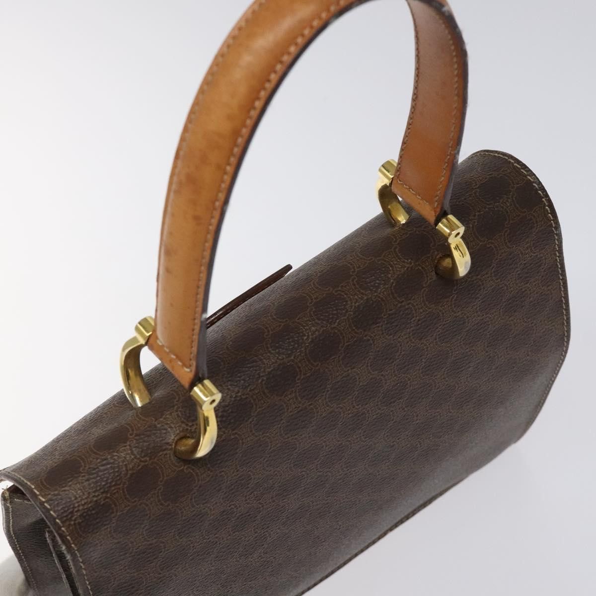 Celine CELINE Macadam Canvas Hand Bag Pvc Leather Brown Gold Size ONE SIZE - 6 Thumbnail