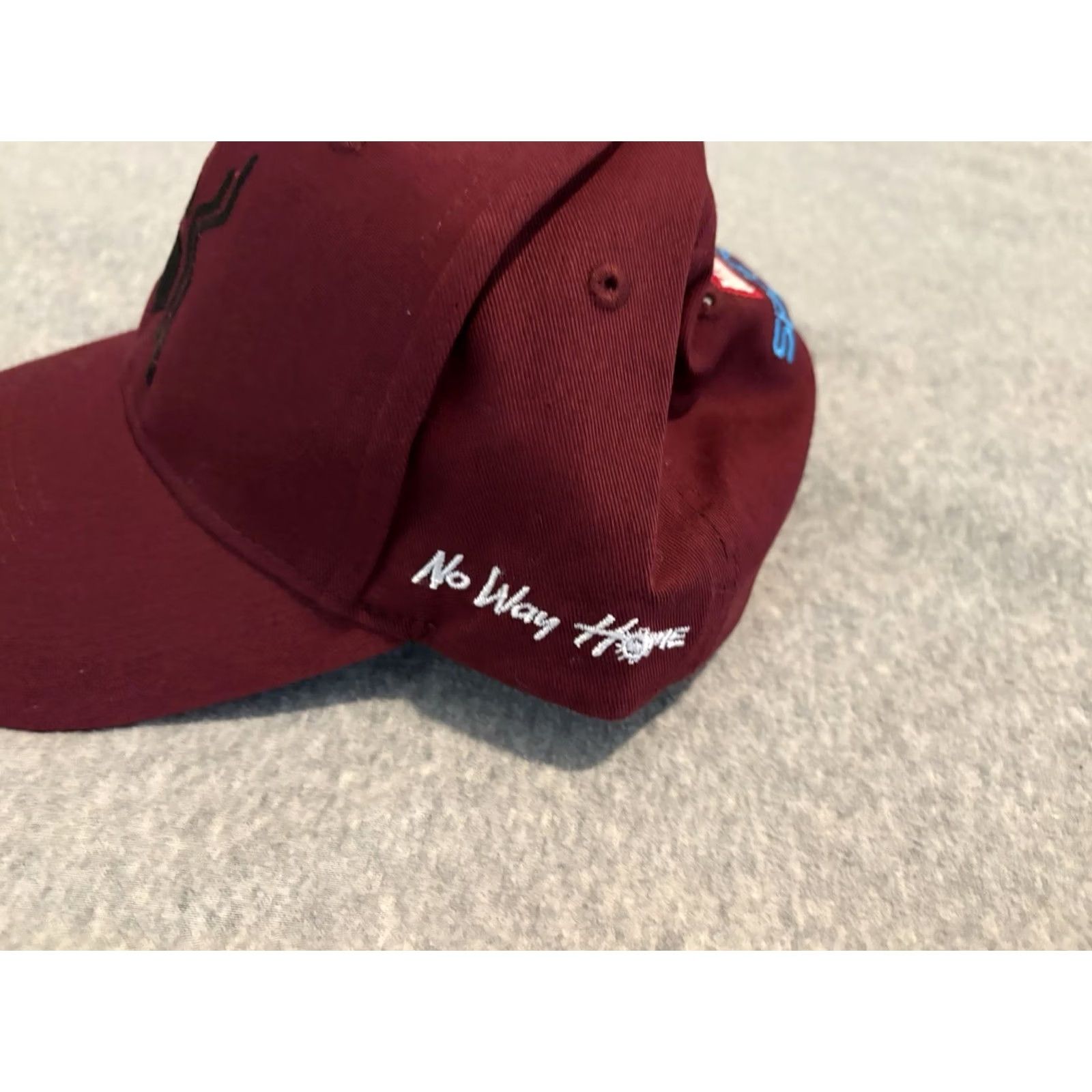 Vintage KC Caps Marvel Spider-Man: No Way Home Crew Hat Mens One Size Maroon Baseball Cap Movie Velcro back Tom Holland Spider-Man Size ONE SIZE - 4 Thumbnail