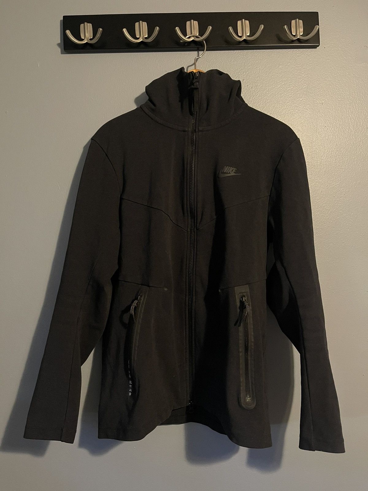 image of Dri-Fit Nike Tech Zip Up Jacket in Black, Men's (Size Medium)