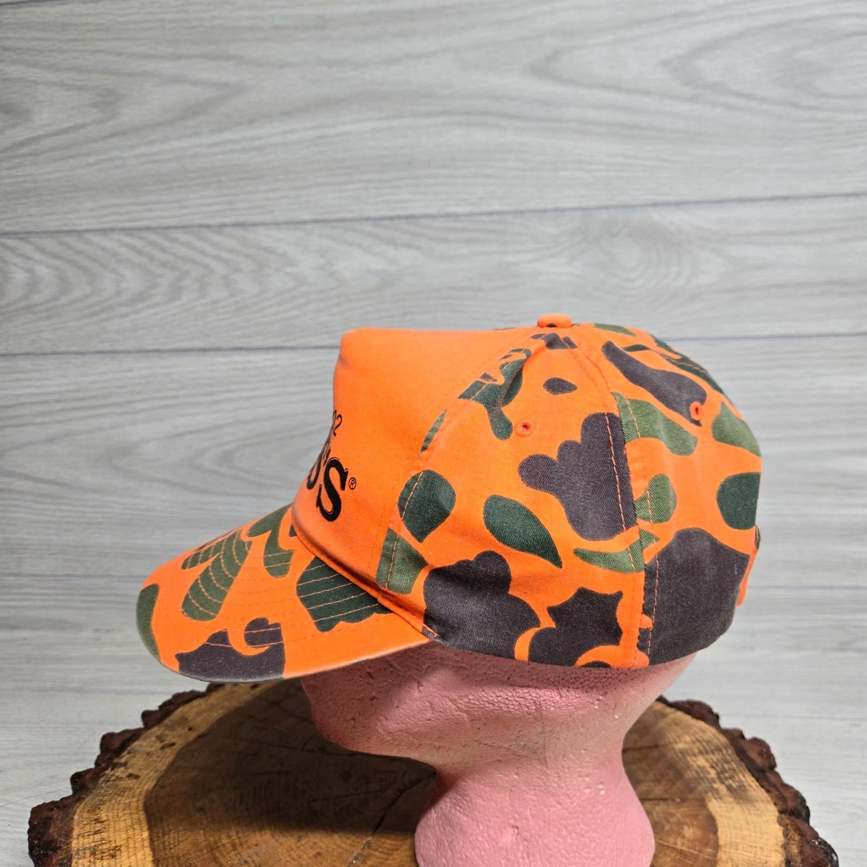 Vintage Vintage Hunting Hat Camouflage Deer Deer Hat Cap Snapback Adult Adjustable Hoss’s 2002 Orange Camo Hat Cap Snapback Adult Adjustable Size ONE SIZE - 4 Thumbnail
