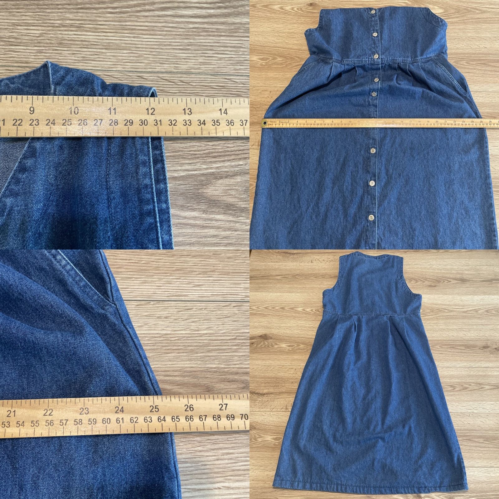 Vintage VINTAGE Premier International Maxi Dress for Women, Size Medium, Blue, Sleeveless, Button Closure, Pockets Size 32" / US 10 / IT 46 - 8 Thumbnail