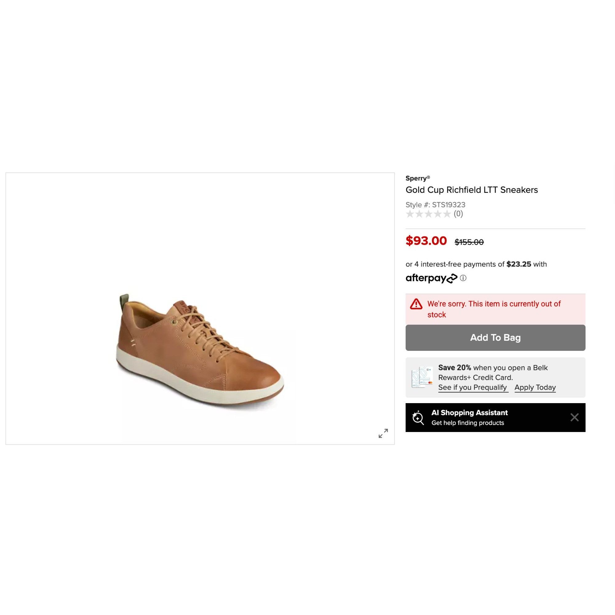 Sperry Sperry Mens Gold Cup Richfield LTT Sneakers LeatherSize 8 Co Size US 8 / EU 41 - 13 Thumbnail