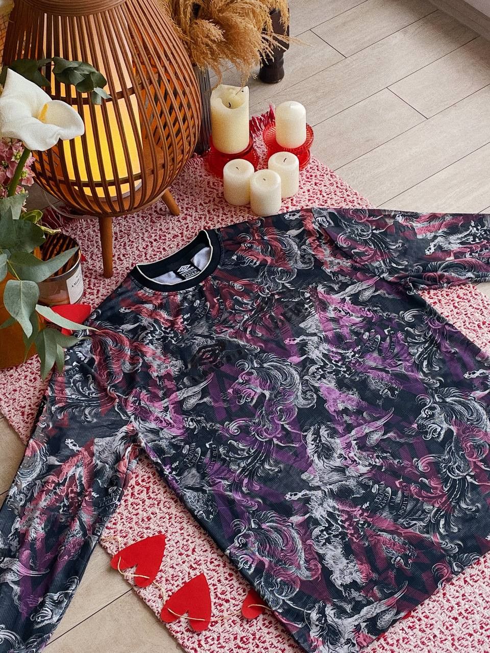 Aries Aries x Umbro Long Sleeve Shirt – Lion & Baroque Print – Size US L / EU 52-54 / 3 - 1 Thumbnail