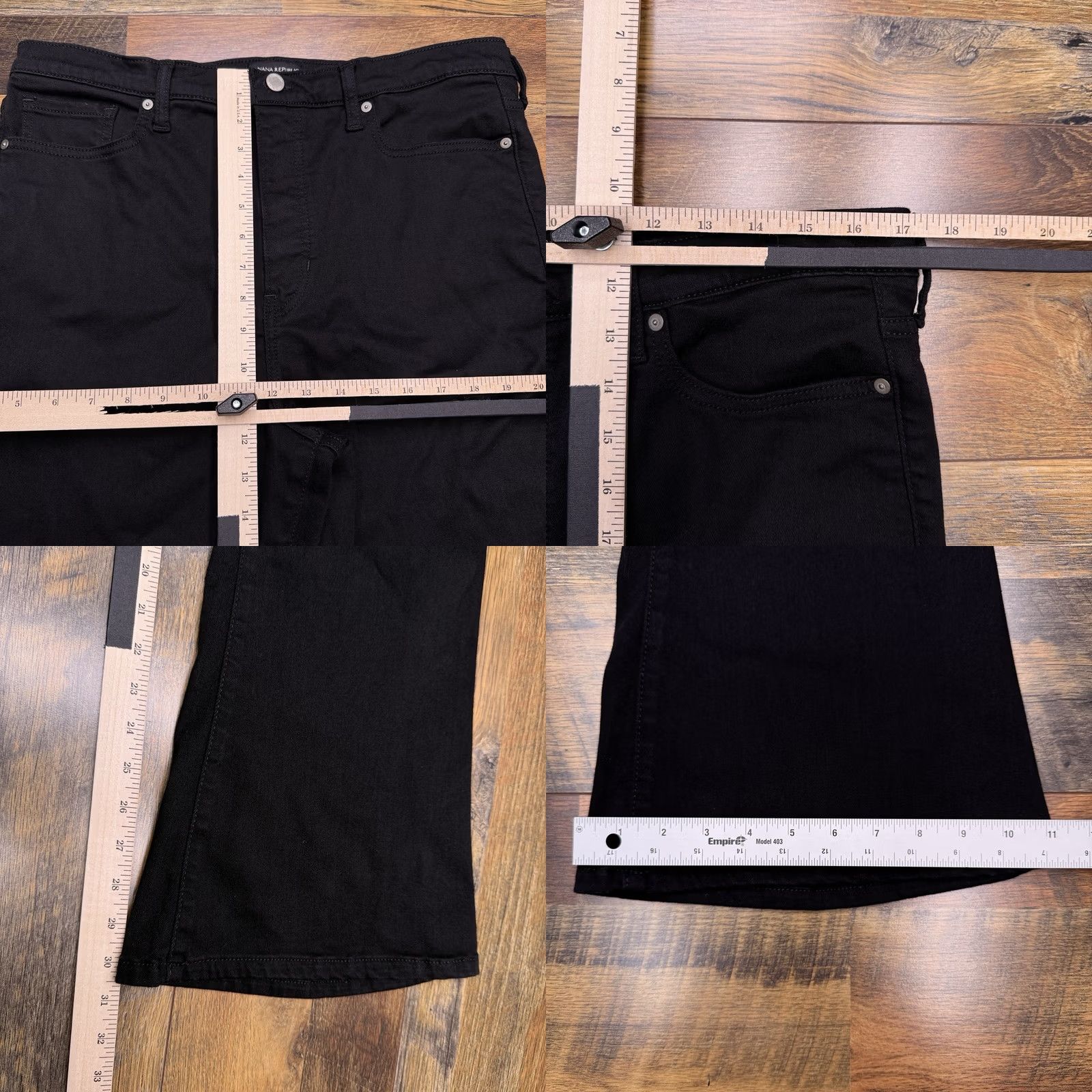 Banana Republic Banana Republic Jeans Flare High Rise Black 33 Stretch Denim 5-Pocket Zipper Womens Size 24" / US 00 / IT 34 - 8 Thumbnail