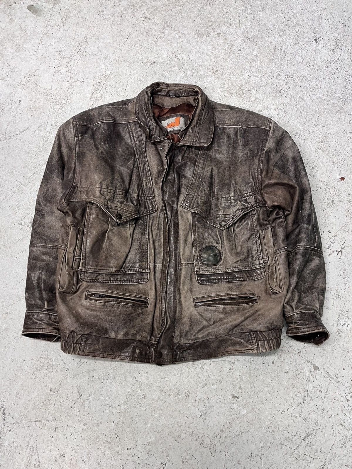 Vintage Vintage brown bomber leather jacket Size US L / EU 52-54 / 3 - 2 Thumbnail
