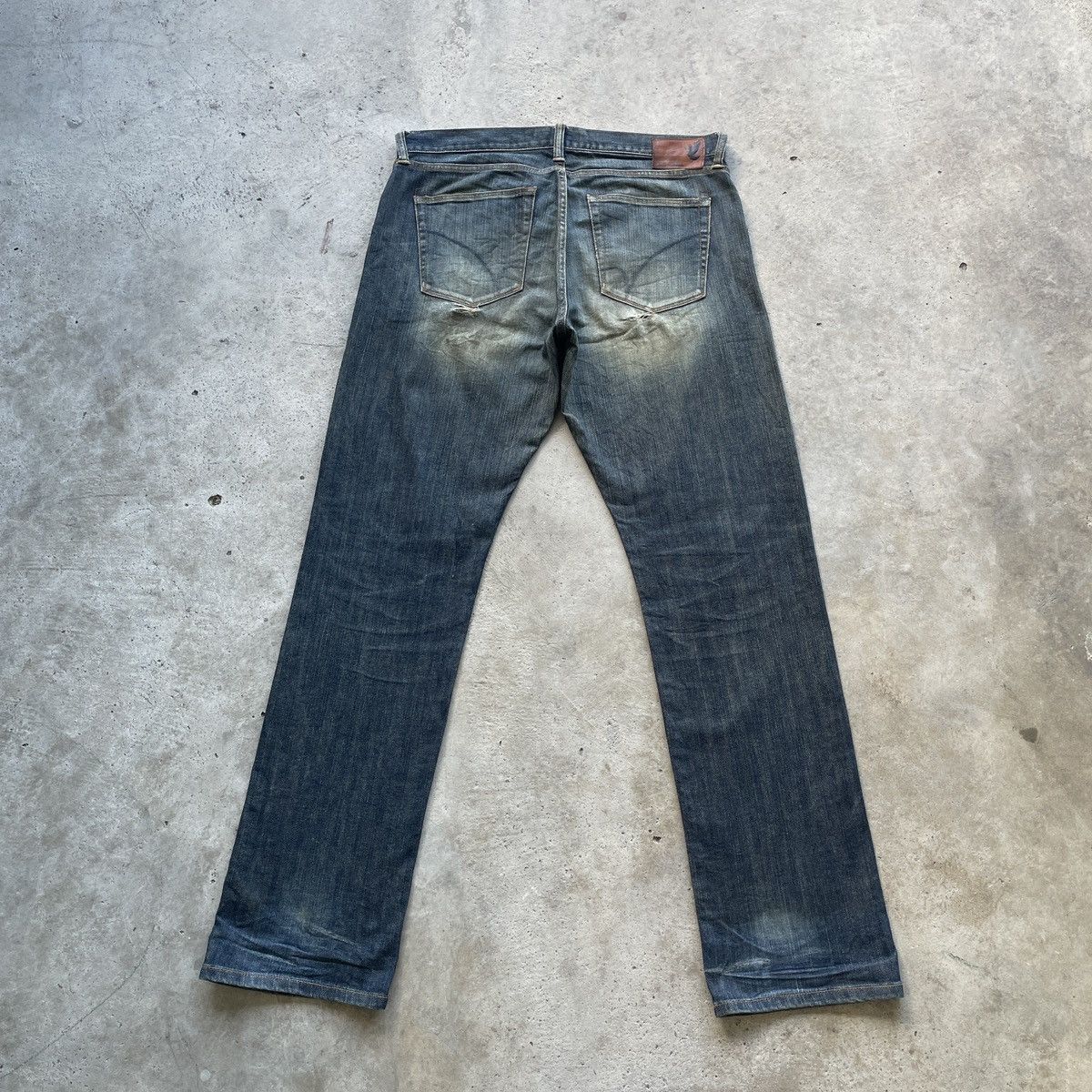 Japanese Brand W36 Vintage Back Number Redline RUSTY Distressed Jeans Pants Size US 36 / EU 52 - 2 Thumbnail