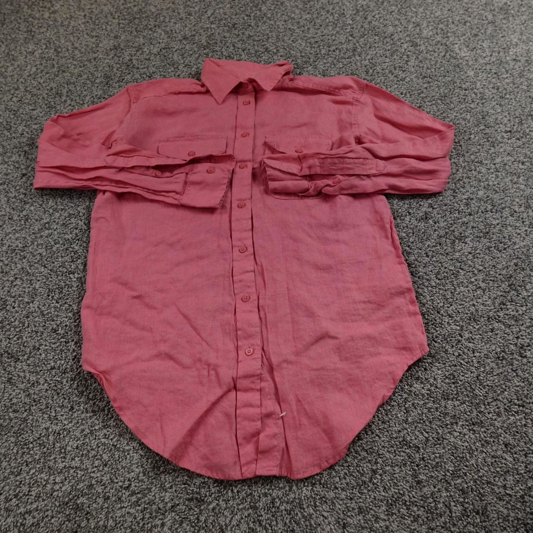 Ralph Lauren Ralph Lauren Shirt Womens XS Pink Linen Chambray Long Sleeve Button Up Beach Top Size XS / US 0-2 / IT 36-38 - 2 Thumbnail