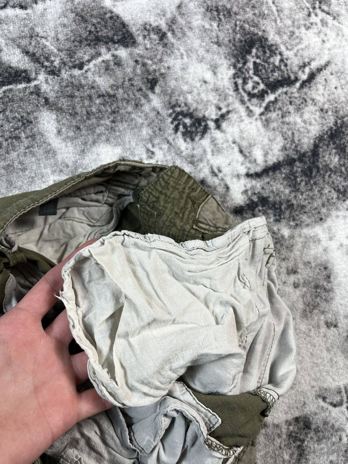 Vintage Olive Cargo Pants Multi Pocket Military Style Wide Size US 34 / EU 50 - 19 Thumbnail