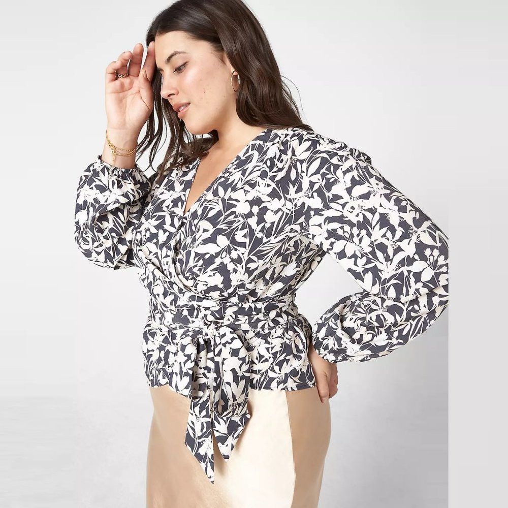Other New Lane Bryant Classic Long Sleeve Wrap Maya Floral Top Si Size 3XL / US 20-22 - 1 Thumbnail