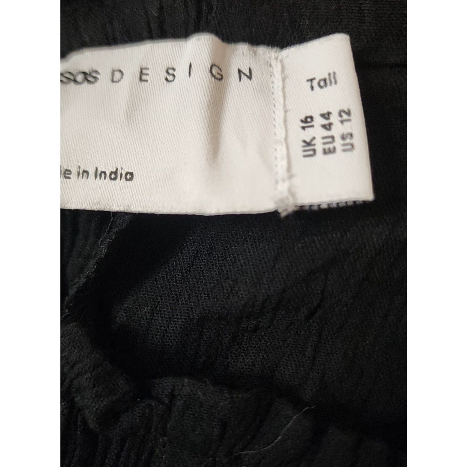 Asos ASOS Design Black Wide Leg Pants Viscose Womens 12 Pants Regular Black 12 ASOS Womens Wide-Leg Comfort Pockets Size 34" / US 12 / IT 48 - 3 Thumbnail