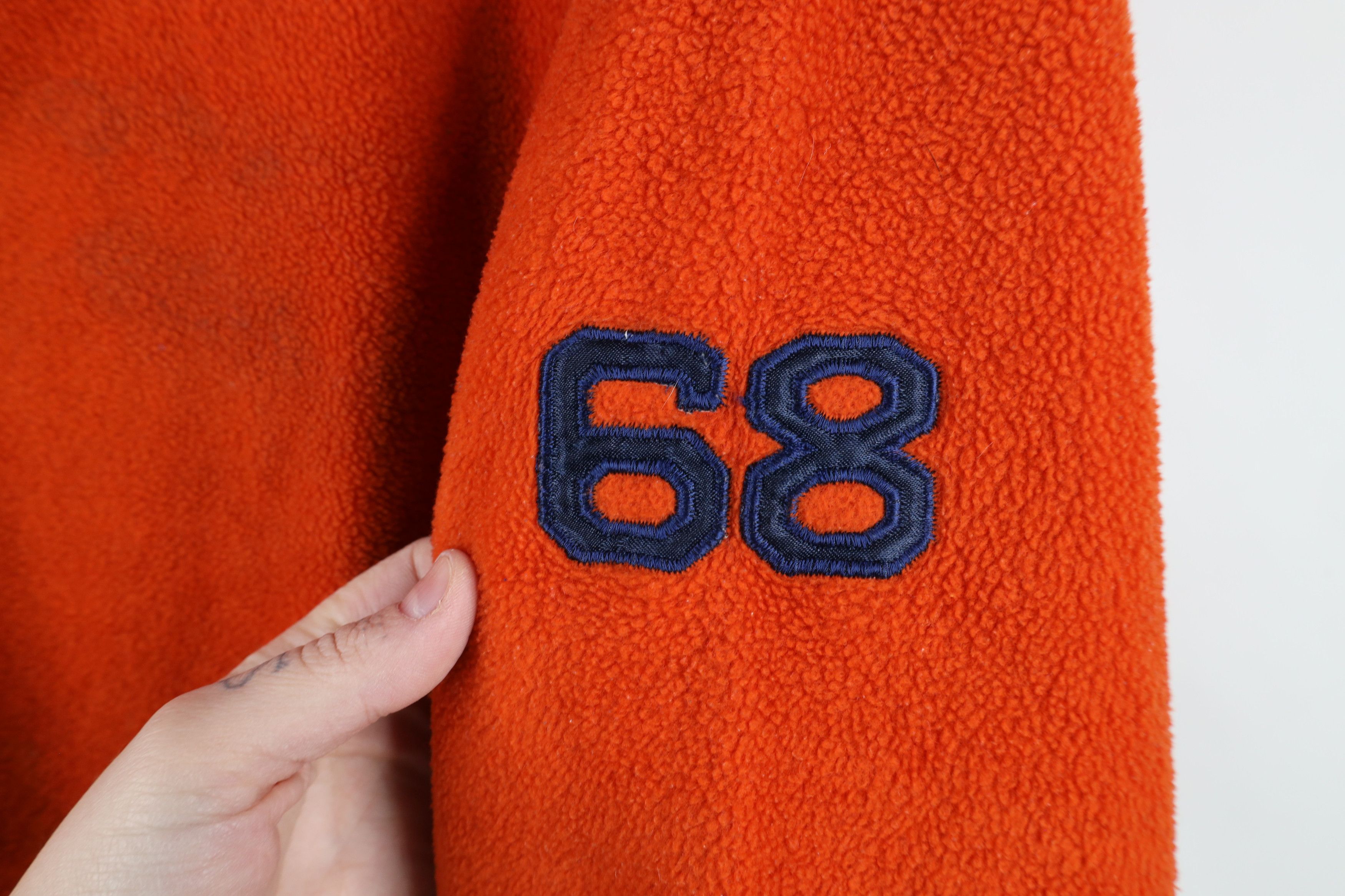 Vintage Vintage 90s Streetwear Blank Fleece Hoodie Sweatshirt Orange Size US XL / EU 56 / 4 - 4 Thumbnail