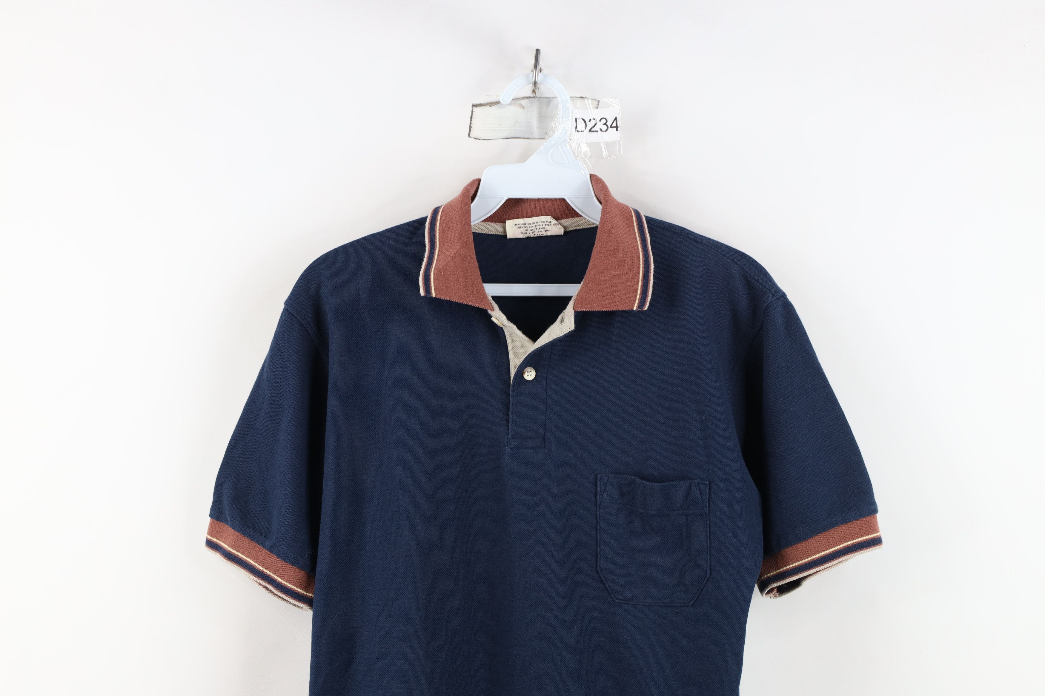 Vintage Vintage 70s Streetwear Striped Pique Cotton Knit Pocket Polo Size US M / EU 48-50 / 2 - 2 Thumbnail