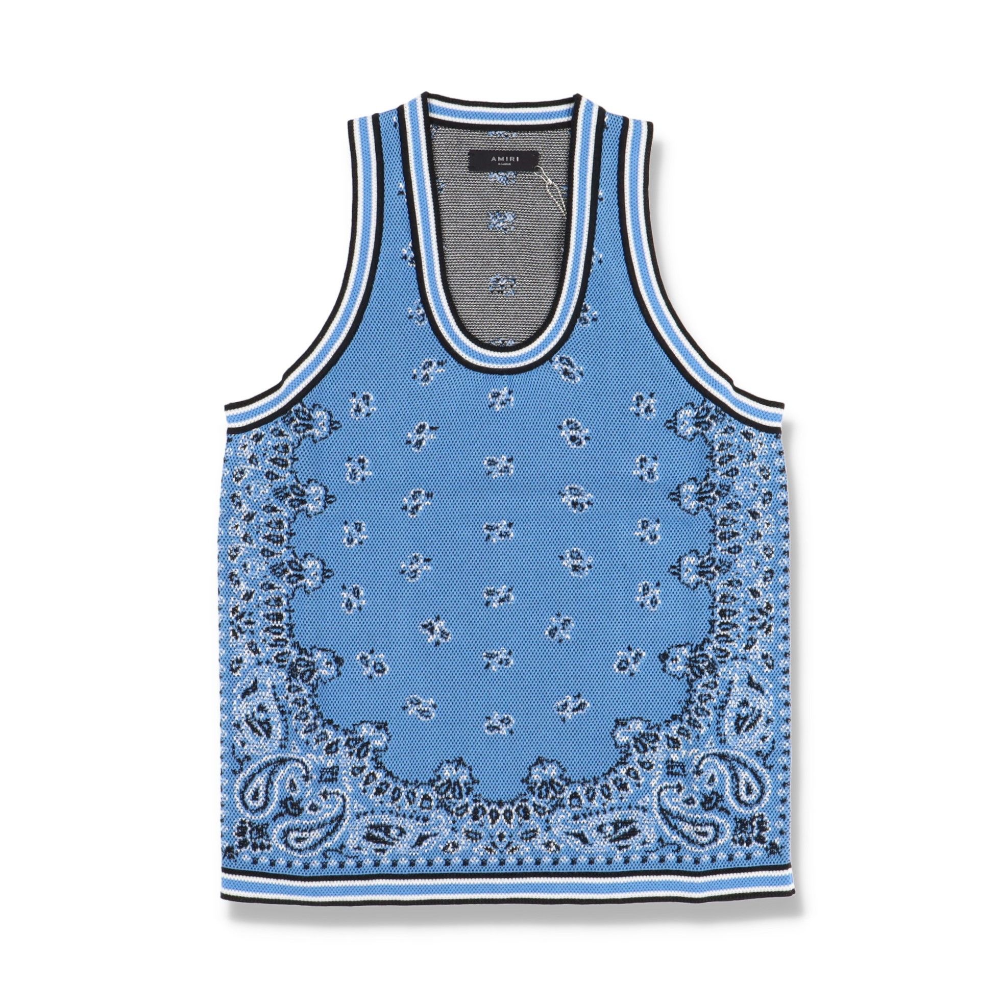 image of Amiri Carolina Blue Bandana Basketball Tank Top, Men's (Size Small)