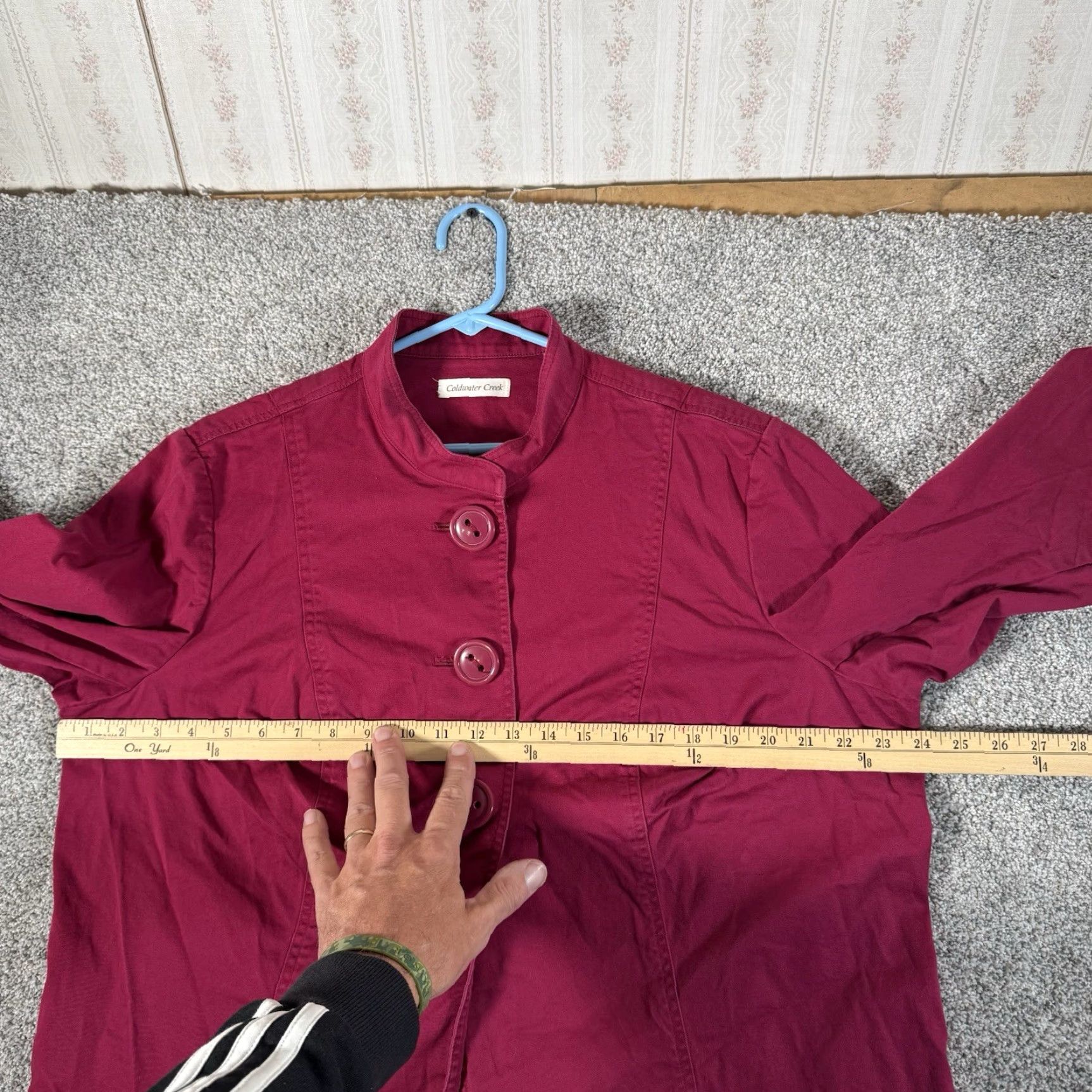 Coldwater Creek VINTAGE Coldwater Creek Mandarin Collar Swing Jacket 18W Women Plus Red Cotton Spandex 3/4 Sleeve Button Casual Size XXL / US 16-18 / IT 52-54 - 3 Thumbnail
