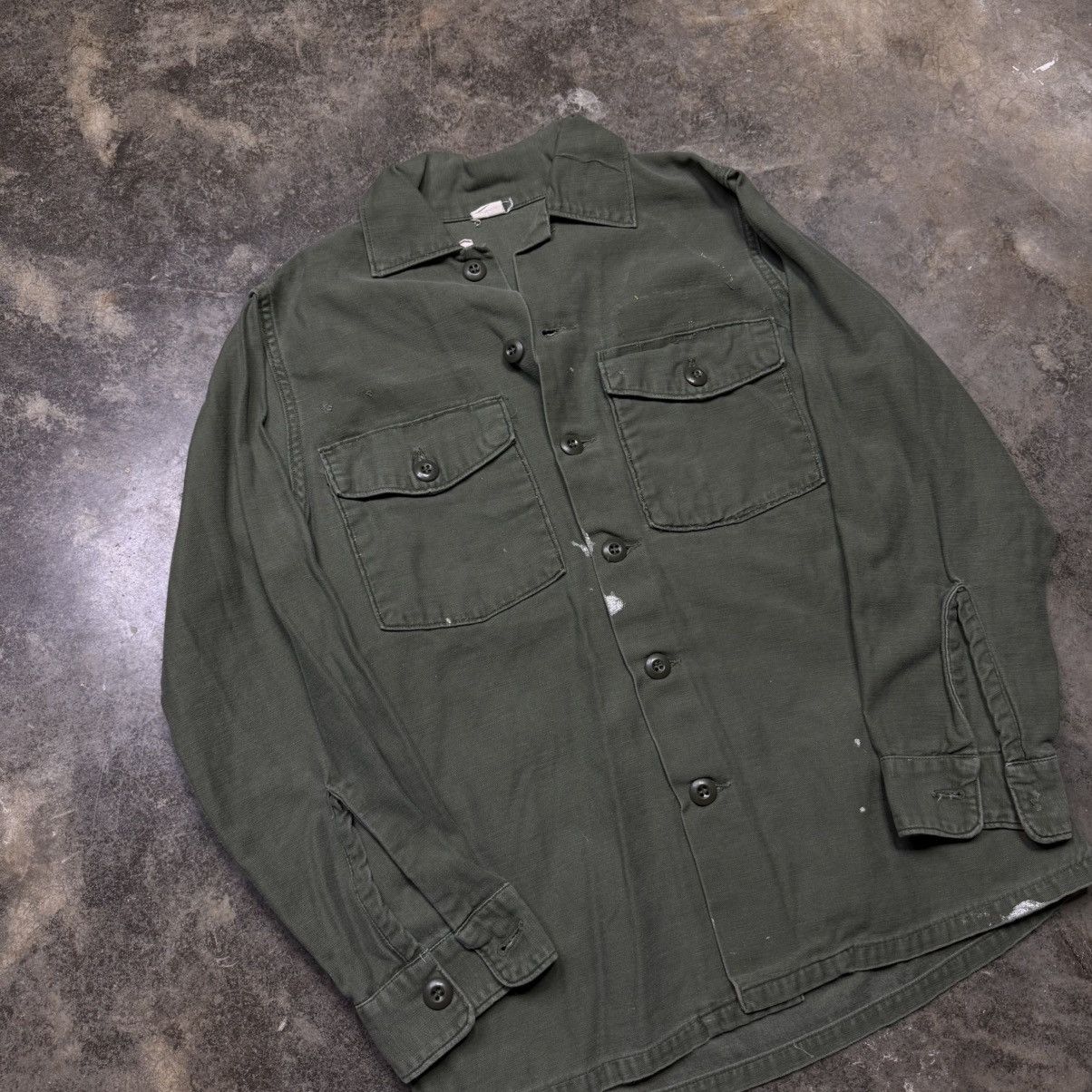 Vintage vintage green OG 107 US navy button up shirt Size US M / EU 48-50 / 2 - 3 Thumbnail