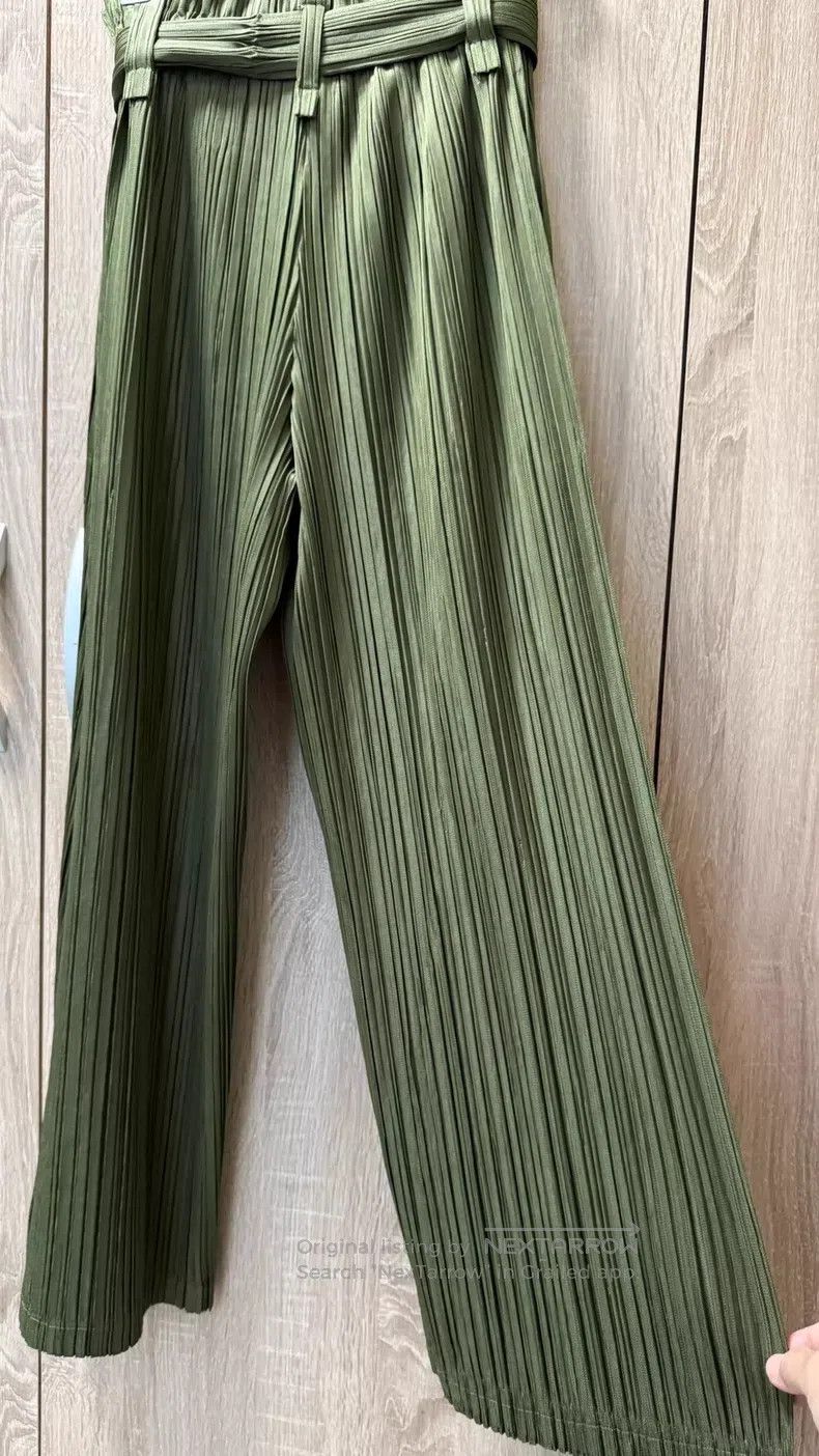 Issey Miyake Issey Miyake size:3 Dark Green Wide-leg Pants Size 31" - 2 Thumbnail