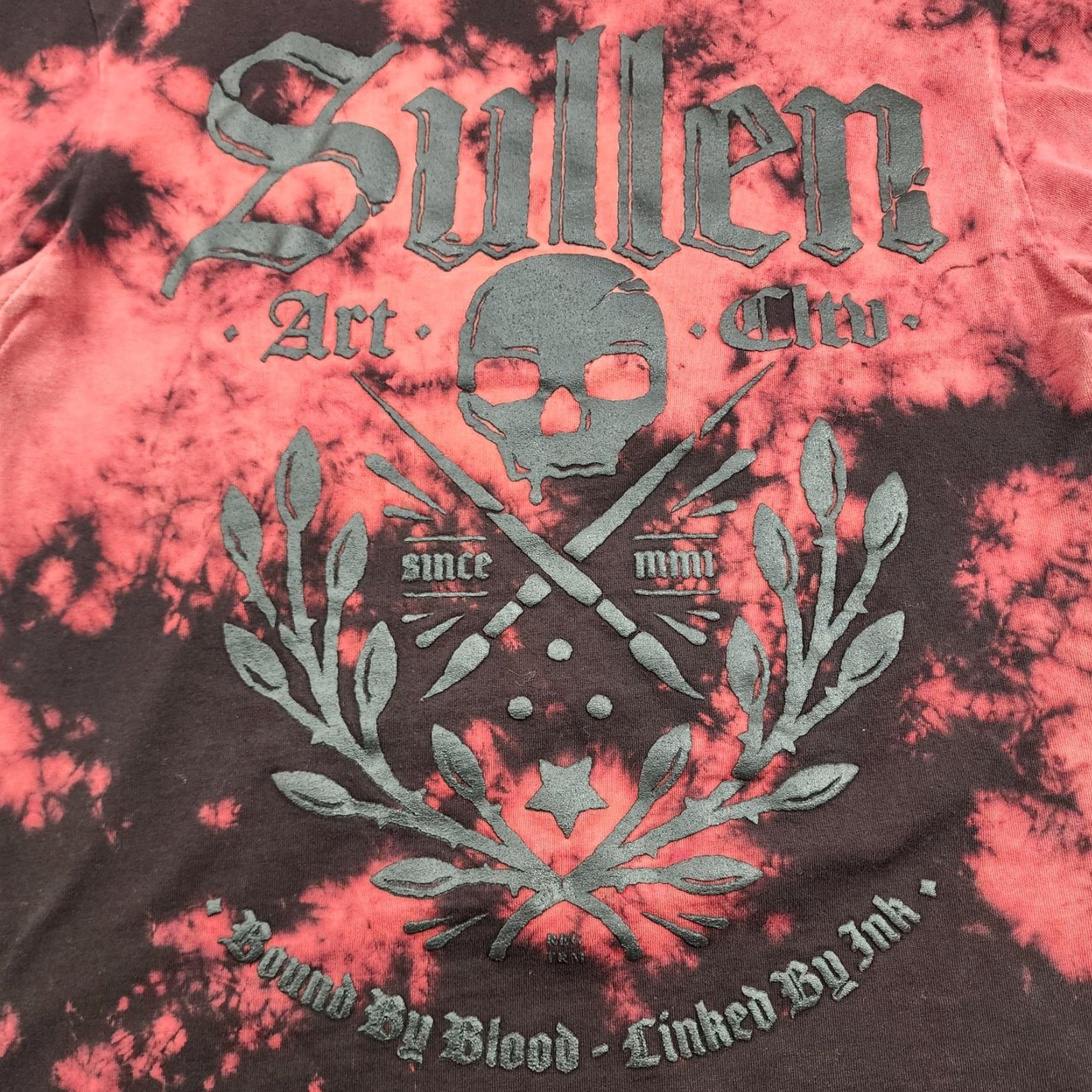Vintage Sullen Art Collective Shirt Mens Small Red Black Tie Dye Skull Artist Series Size US S / EU 44-46 / 1 - 2 Thumbnail
