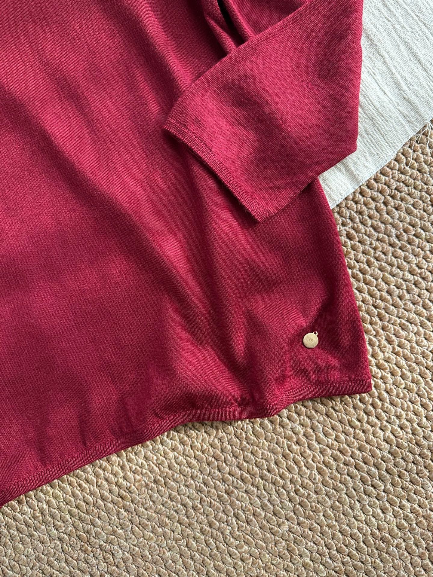 Hermes HERMES JPG V-neck cashmere knit top women's red Size S / US 4 / IT 40 - 3 Thumbnail
