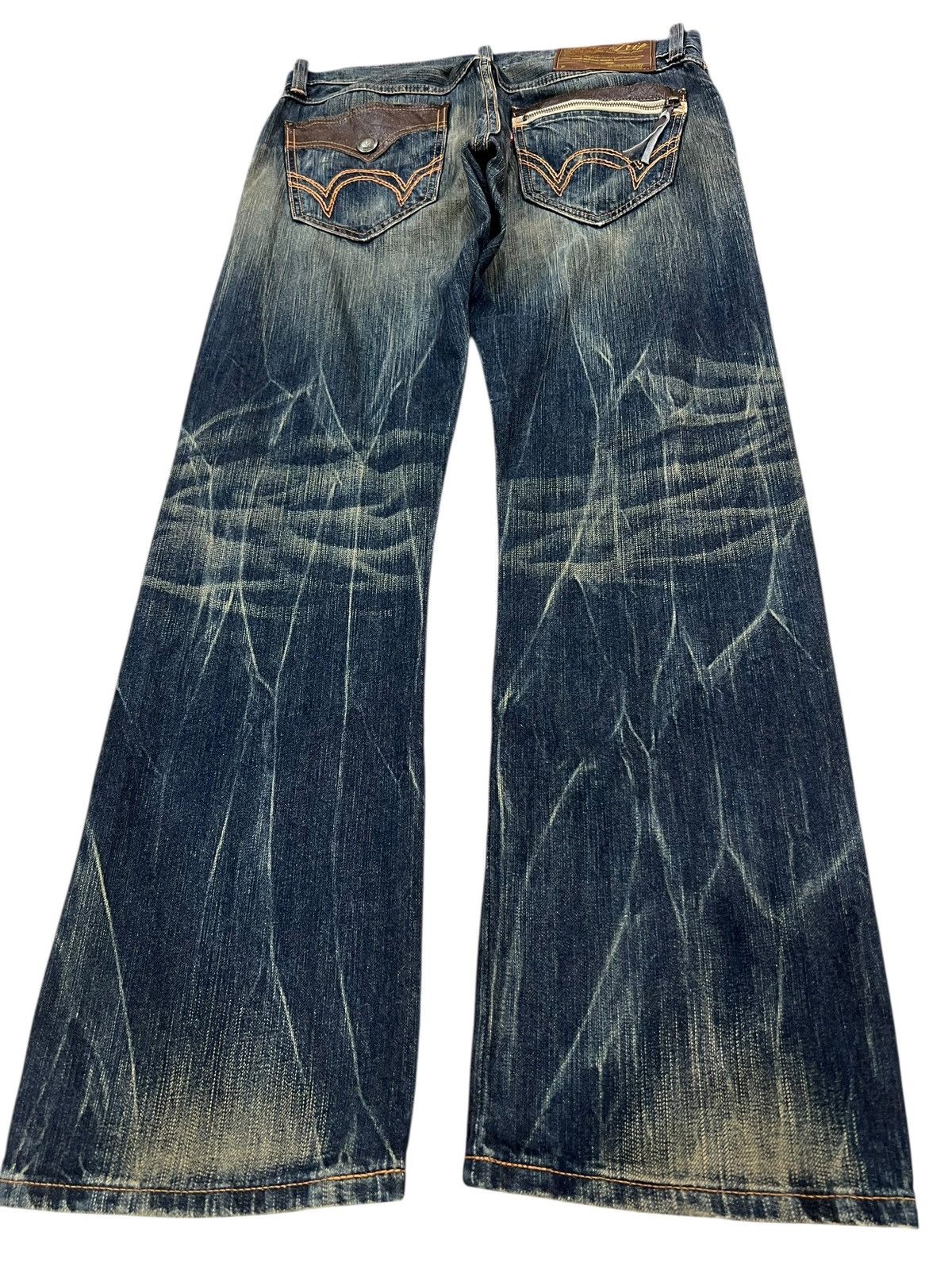 Edwin 💥Flare💥Vintage Edwin 503 Blue Trip Claw Denim Jean Size US 32 / EU 48 - 2 Thumbnail